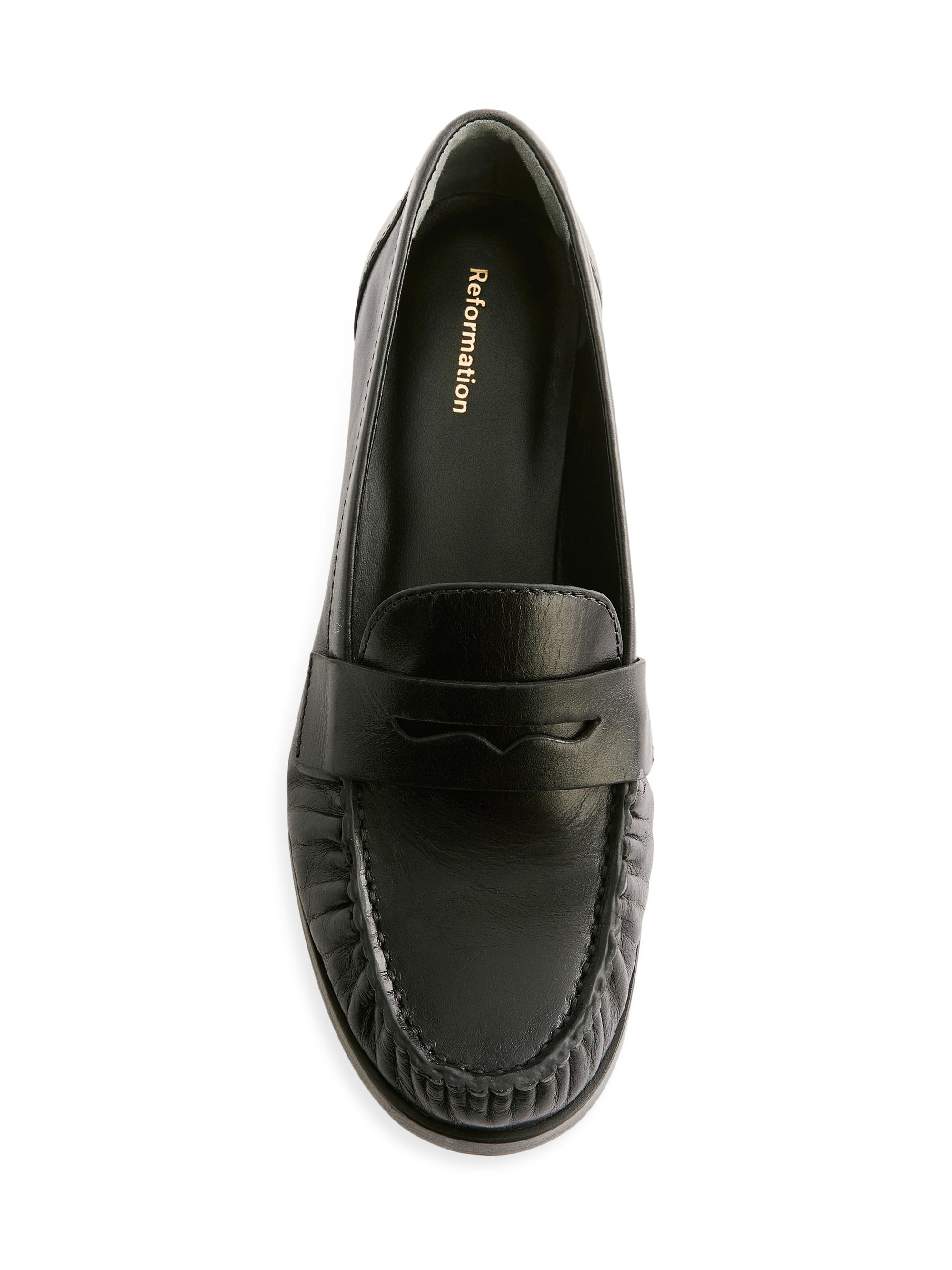 Reformation Ani Ruched Leather Loafers | Saks Fifth Avenue