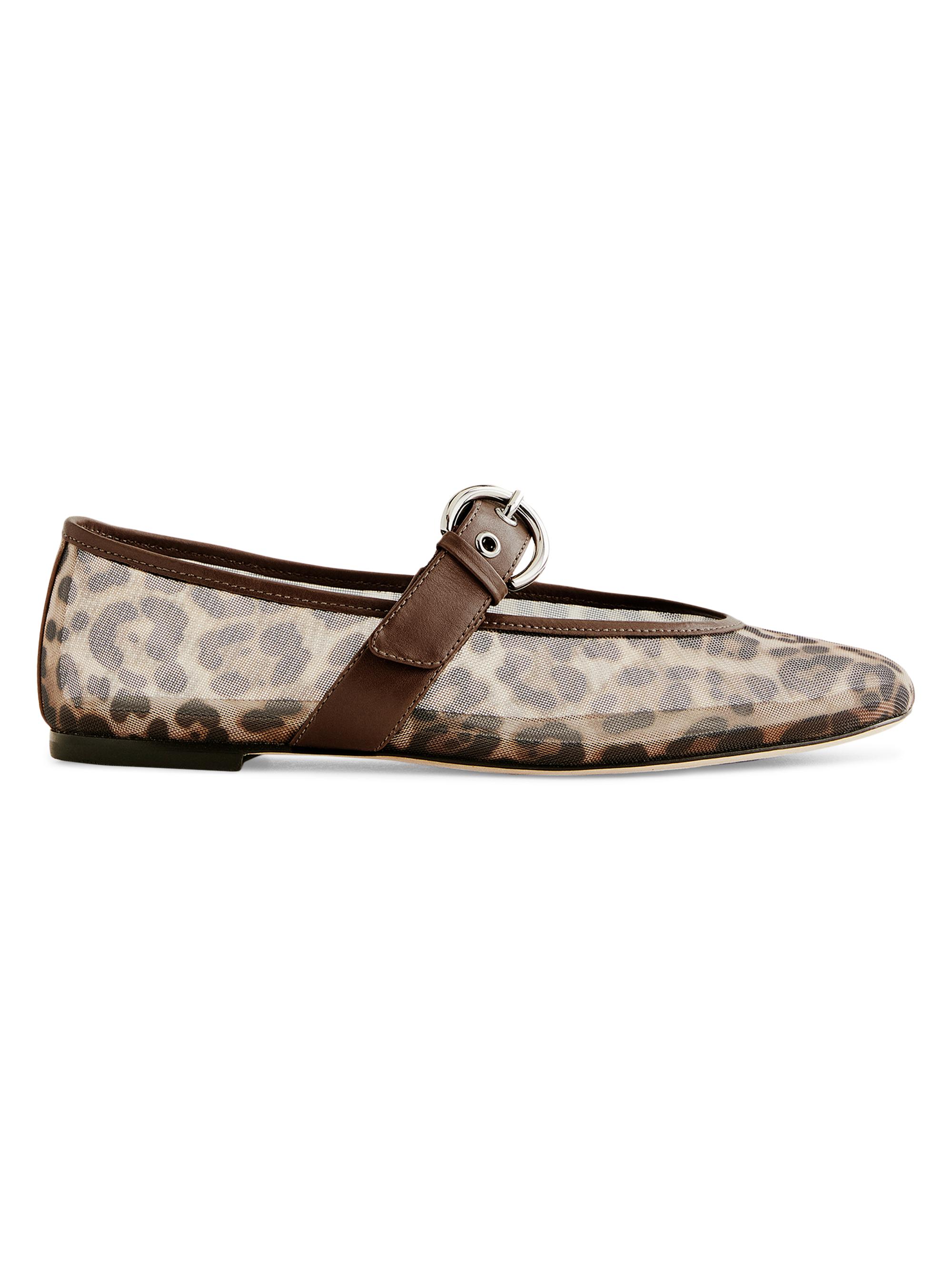 Reformation Women's Bethany Mesh Ballet Flats - Leopard - Women's Shoes