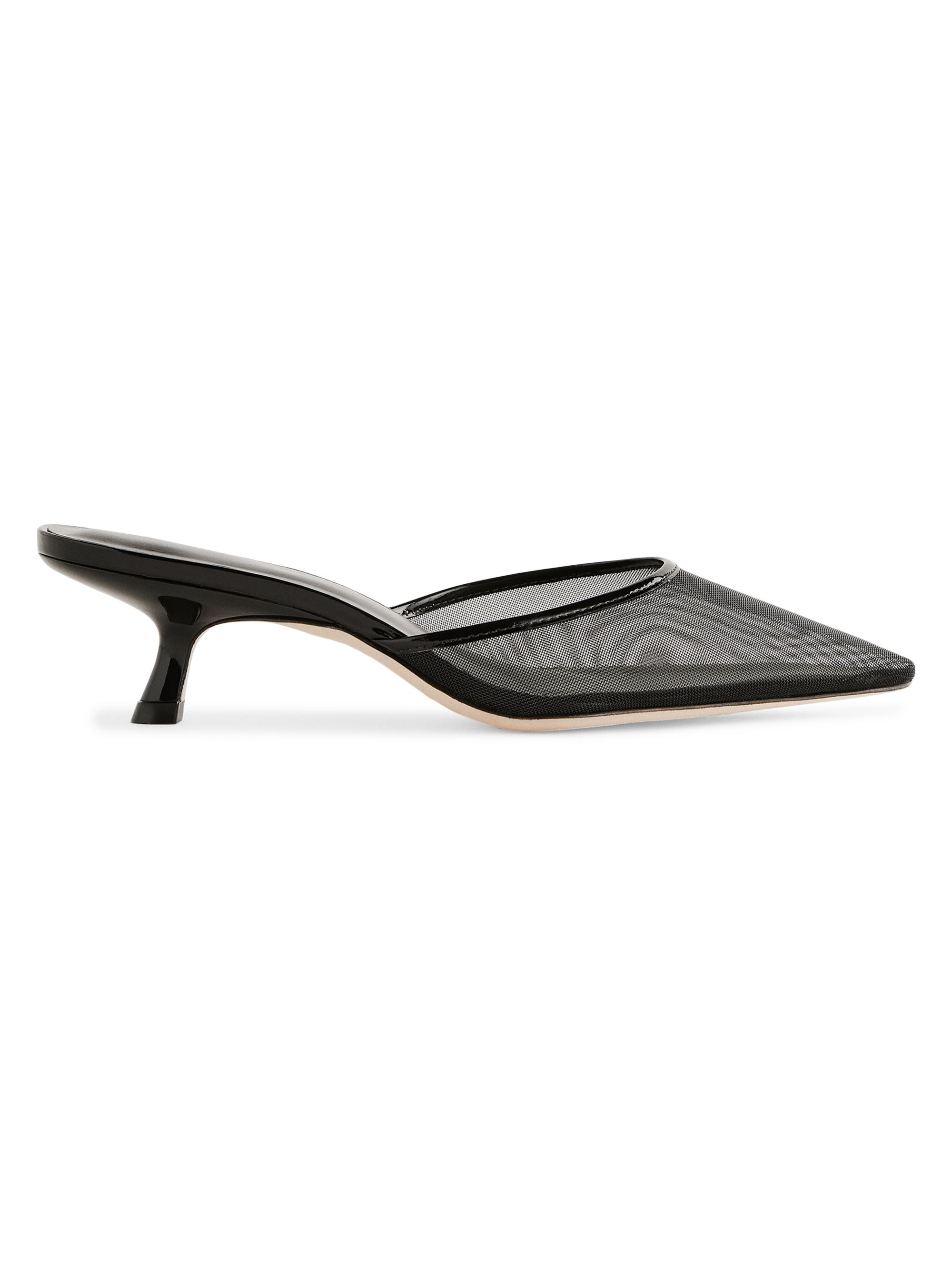 Reformation Wilda 50MM Mesh Kitten-Heel Mules | Saks Fifth Avenue