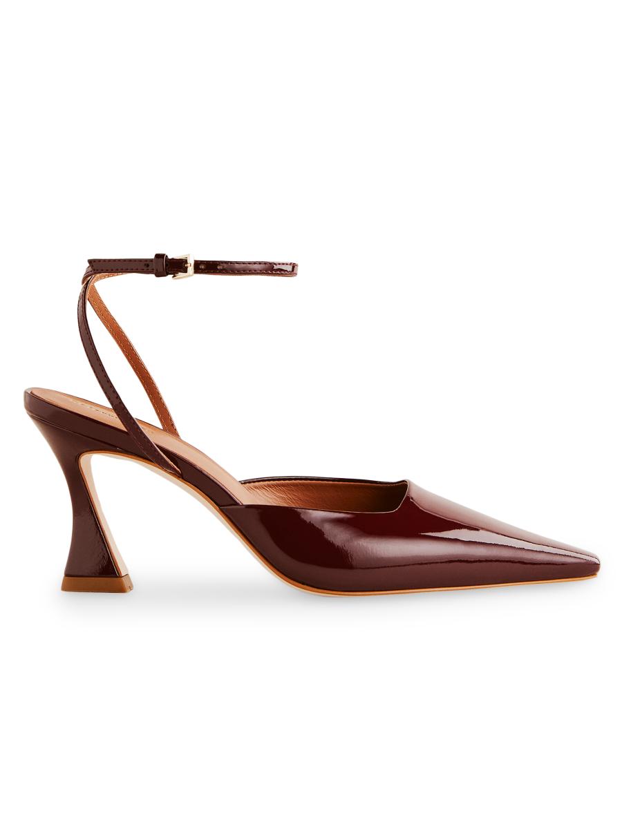 Reformation Women's Natasha 75mm Patent Leather Pumps In Burgundy