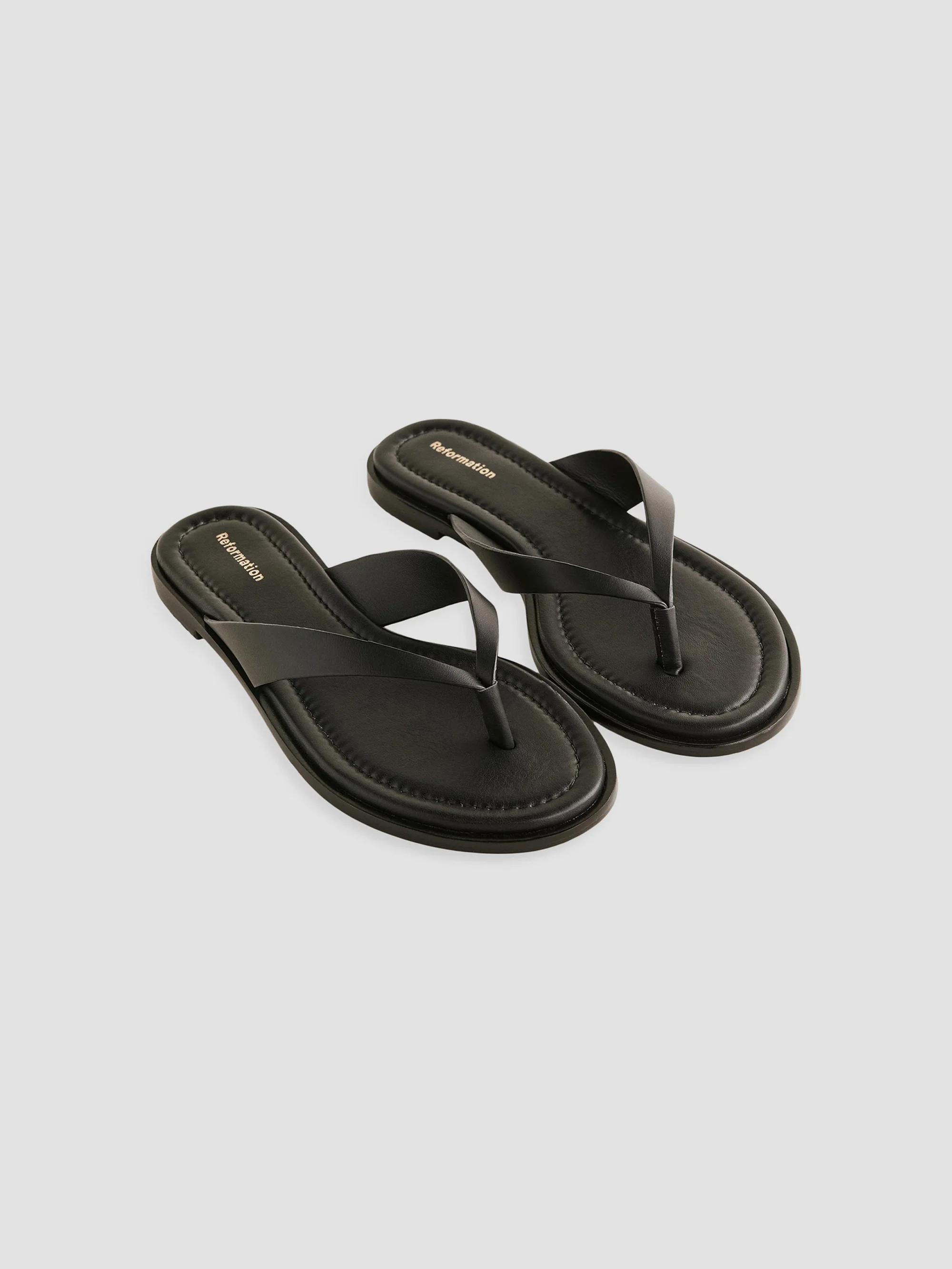 Reformation Jessie Leather Thong Sandals | Saks Fifth Avenue display picture 1