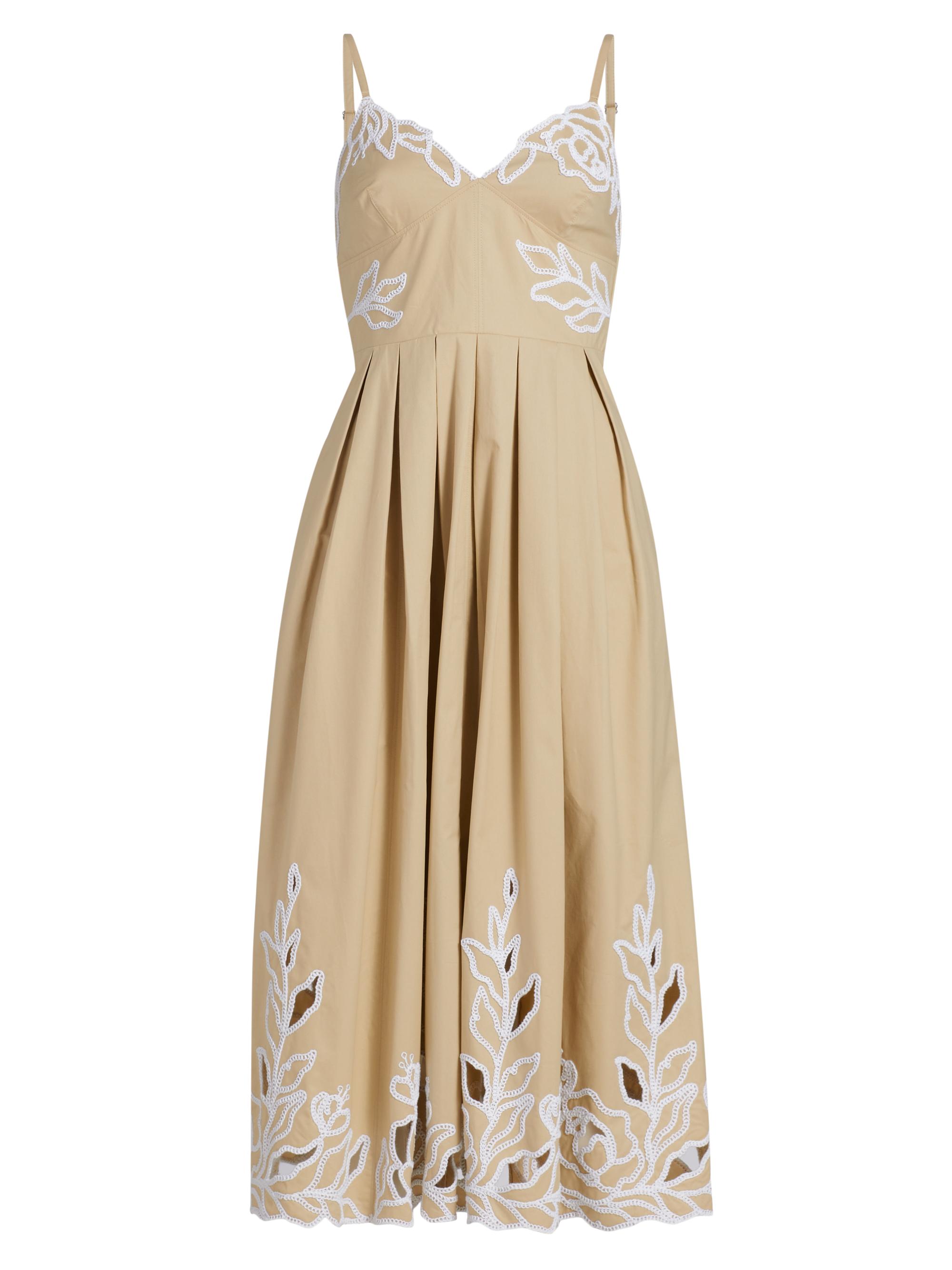 CINQ A SEPT Women's Trailing Peonies Maude Midi-Dress - Khaki White