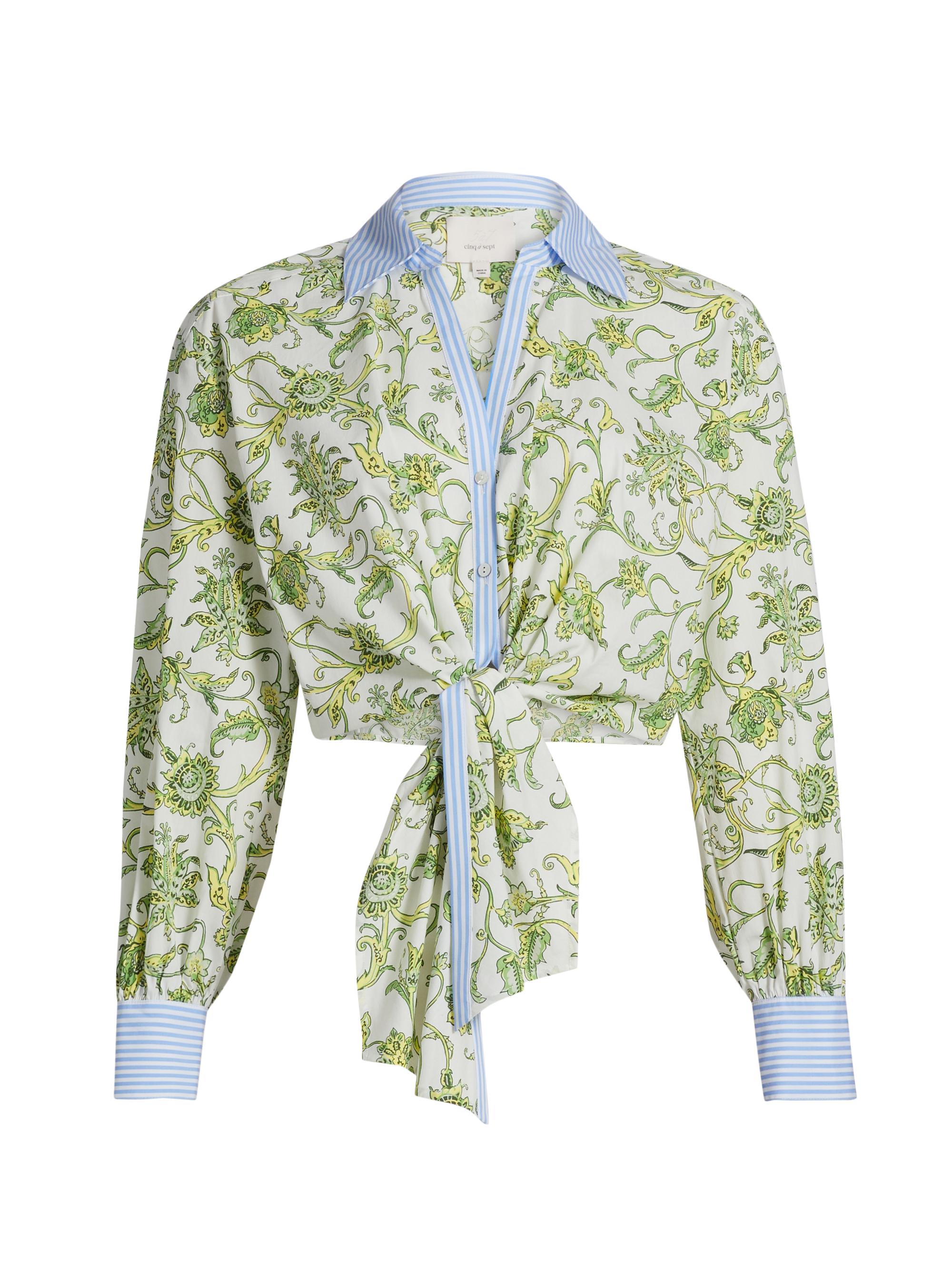 CINQ A SEPT Women's Mariana Ivy Paisley Poplin Top -  Multi Blue Hydrangea