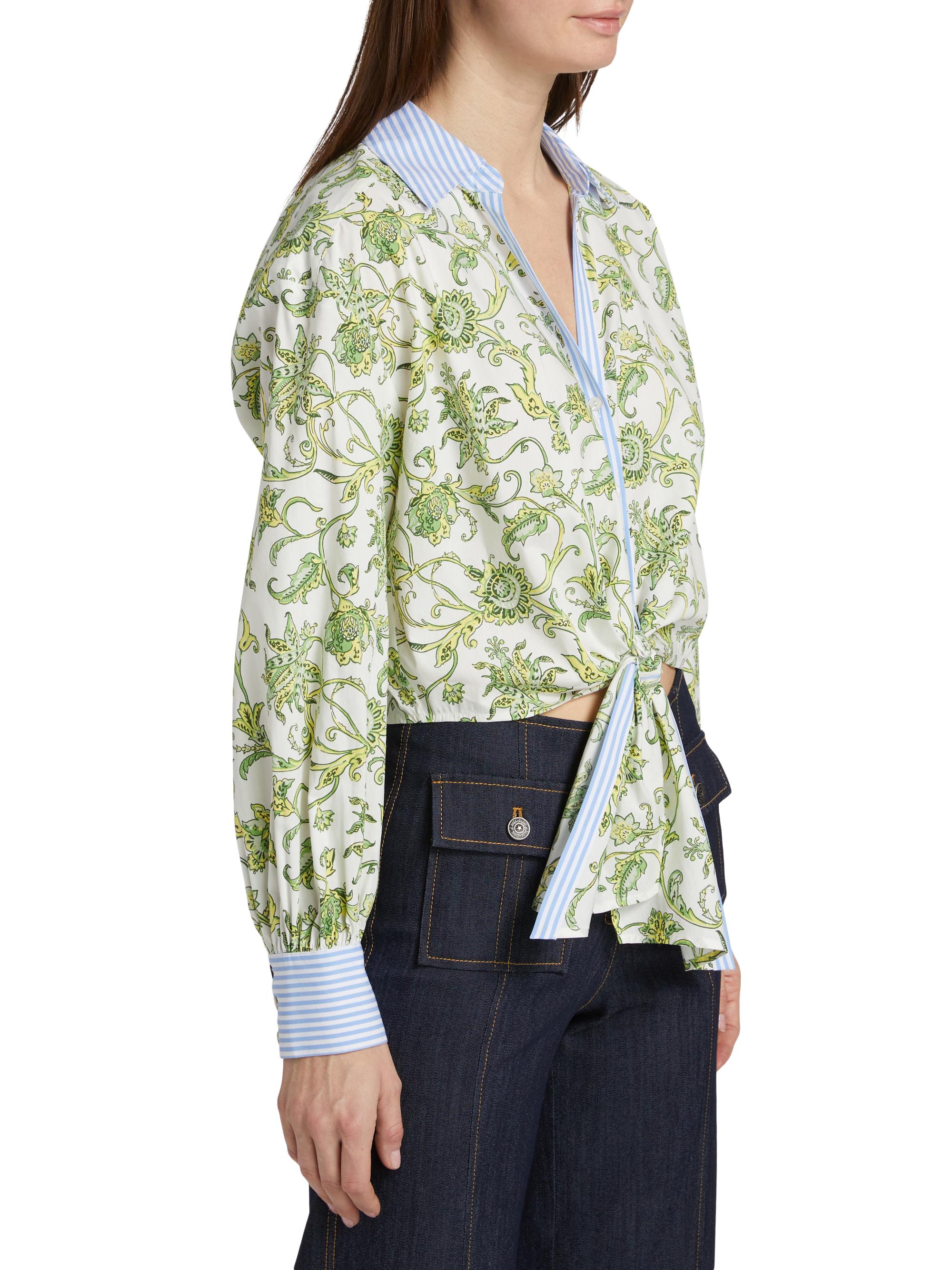 Cinq à Sept Mariana Ivy Paisley Poplin Top | Saks Fifth Avenue