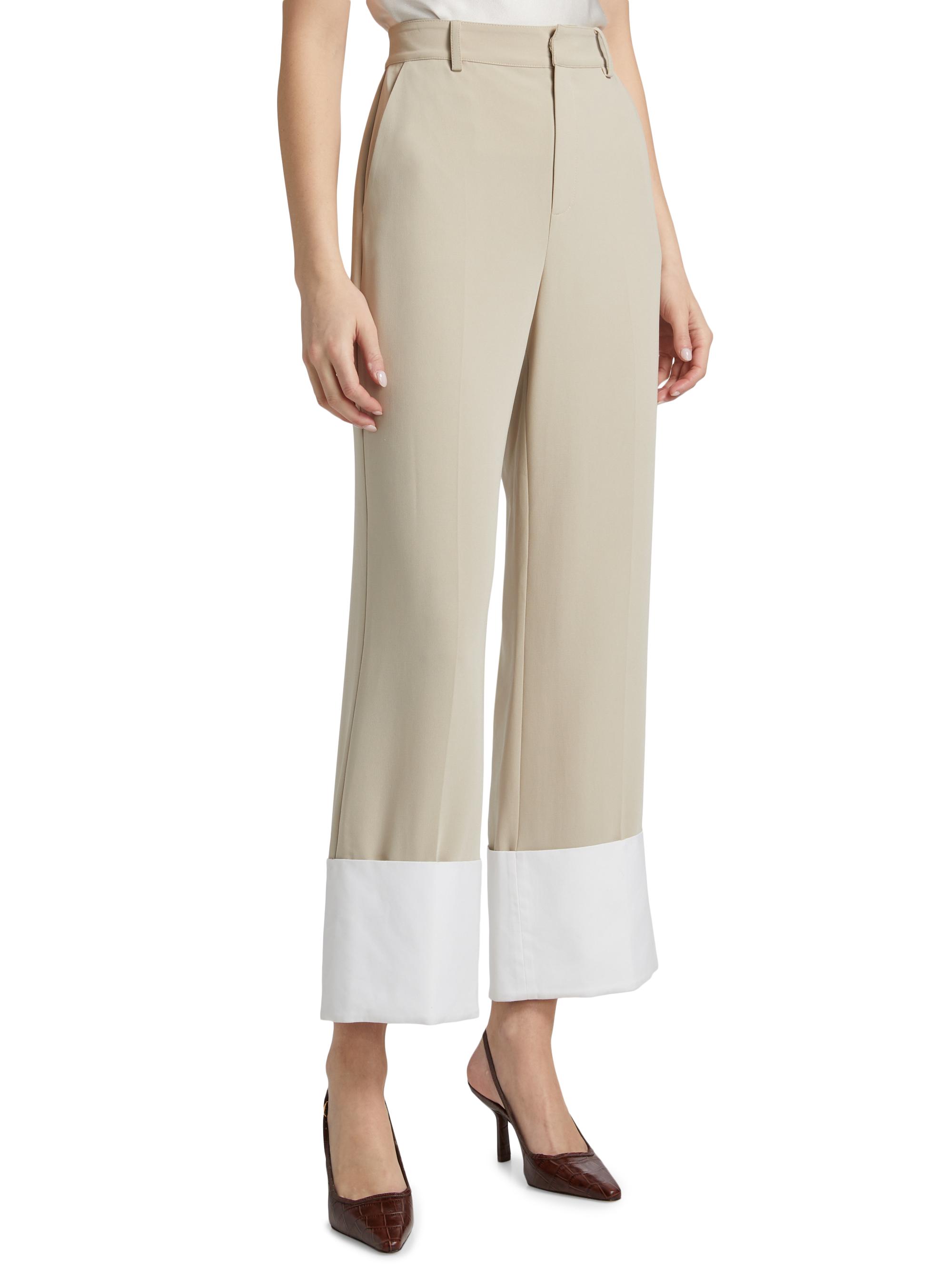 Cinq à Sept Women's Maesa Turn-Up Pants - Khaki White | Thumbnail 4