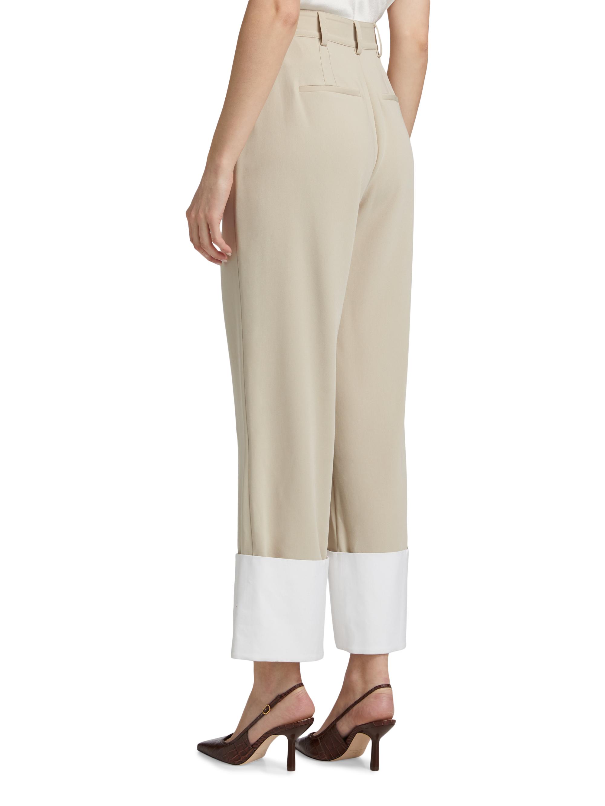 Cinq à Sept Women's Maesa Turn-Up Pants - Khaki White | Thumbnail 5