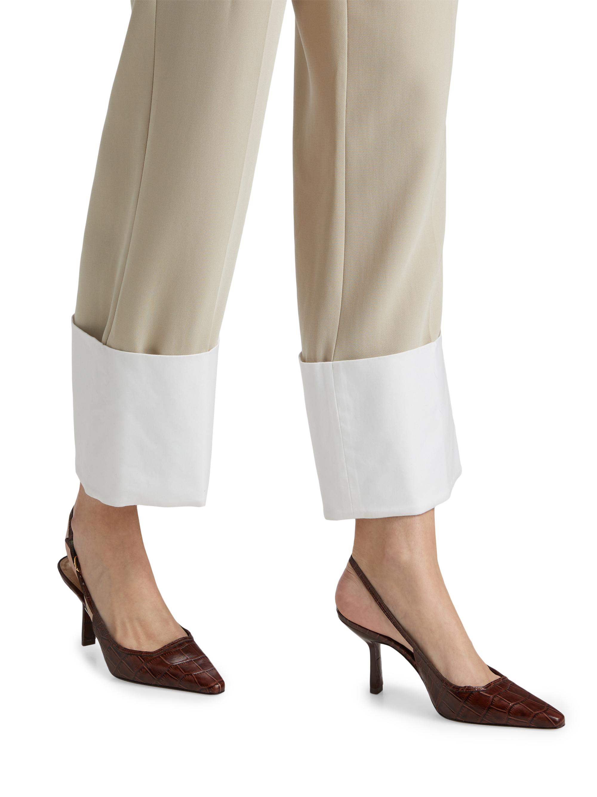 Cinq à Sept Women's Maesa Turn-Up Pants - Khaki White | Thumbnail 6