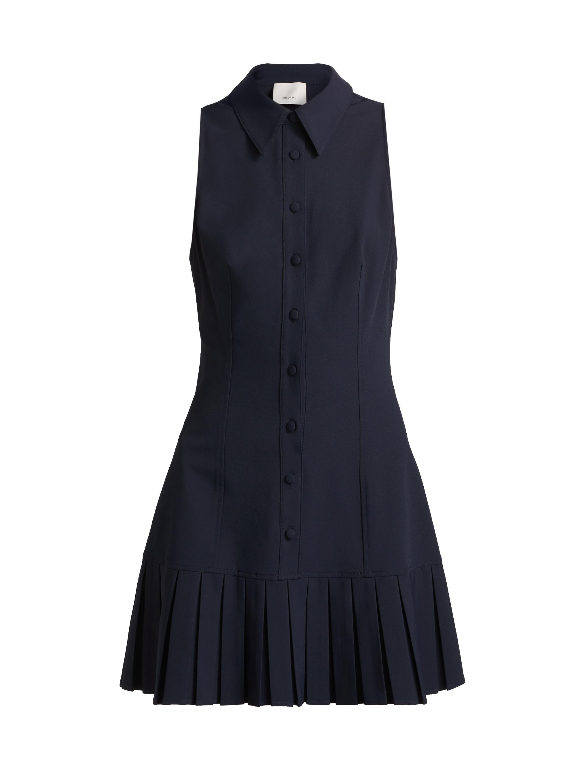 Cinq à Sept Women's Lucilla Pleated Crepe A-Line Minidress - Navy