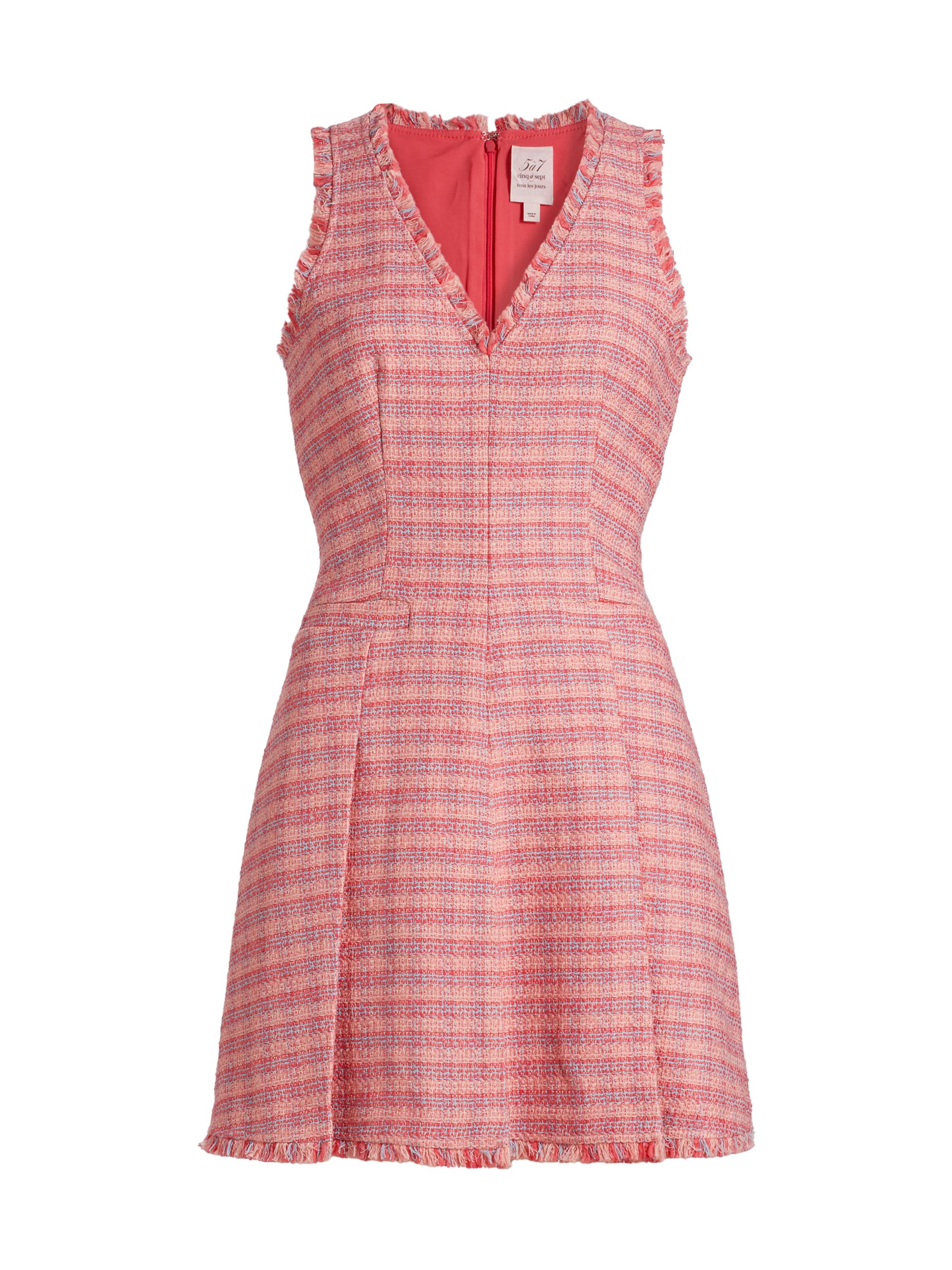 Cinq à Sept Women's Lucie Bouclé Ellisella Dress - Pink Poppy Multi