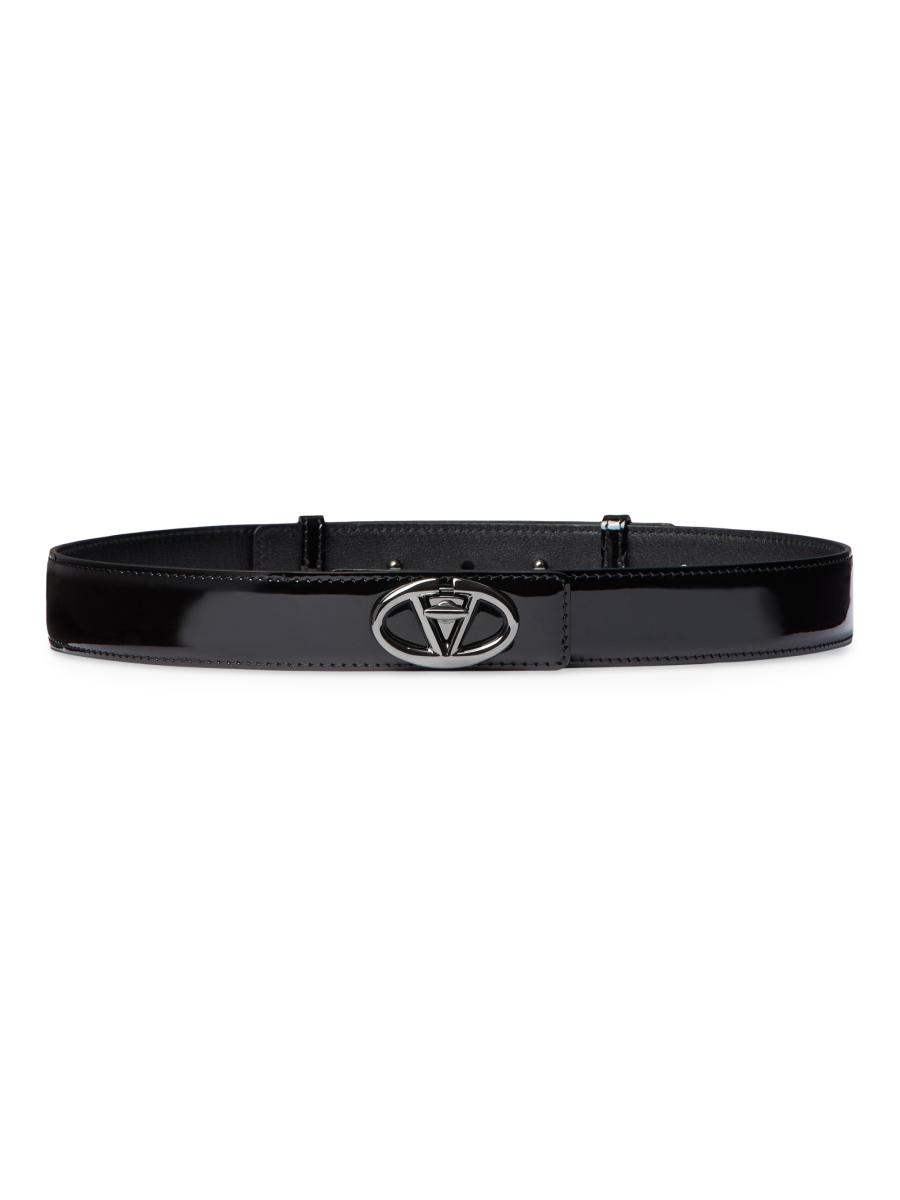 ベルト VALENTINO BLACK LEATHER BELT Valentino VIP Men's Belt Black Leather Made In Italy Fodera