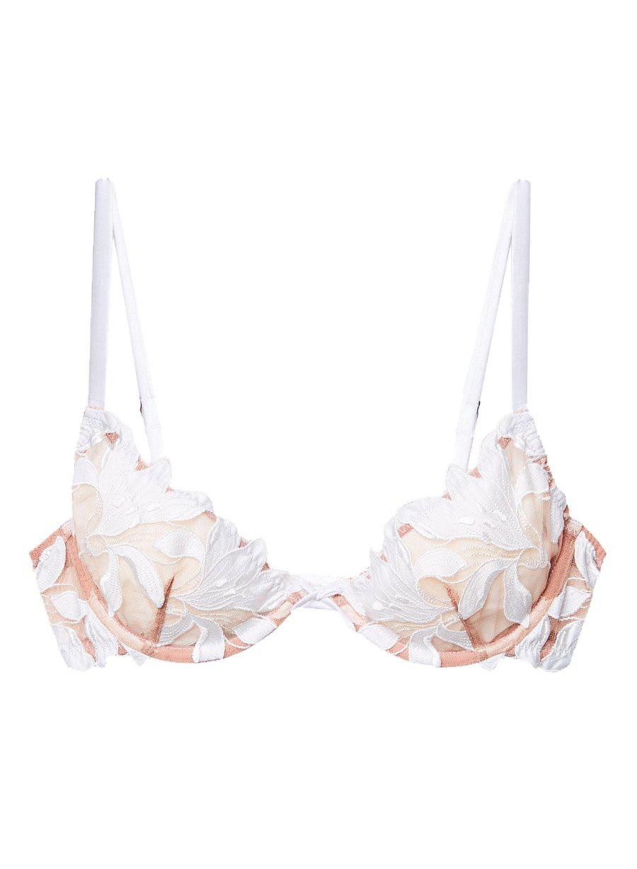 Fleur du Mal Women's Lily Embroidered Floral Lace Bra -