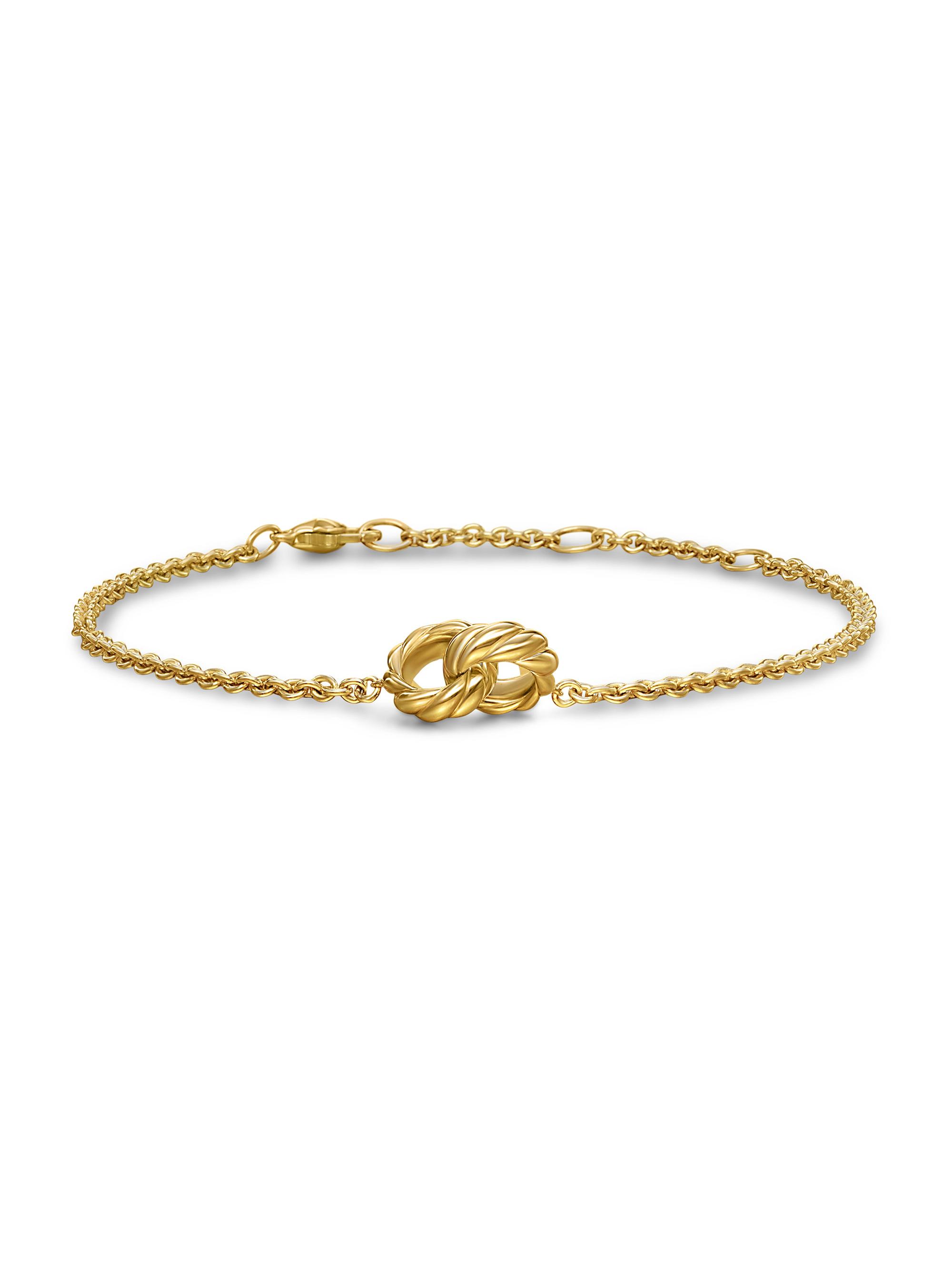 David Yurman Women's Sculpted Cable Chain Bracelet in 18K Yellow Gold, 8MM - Gold