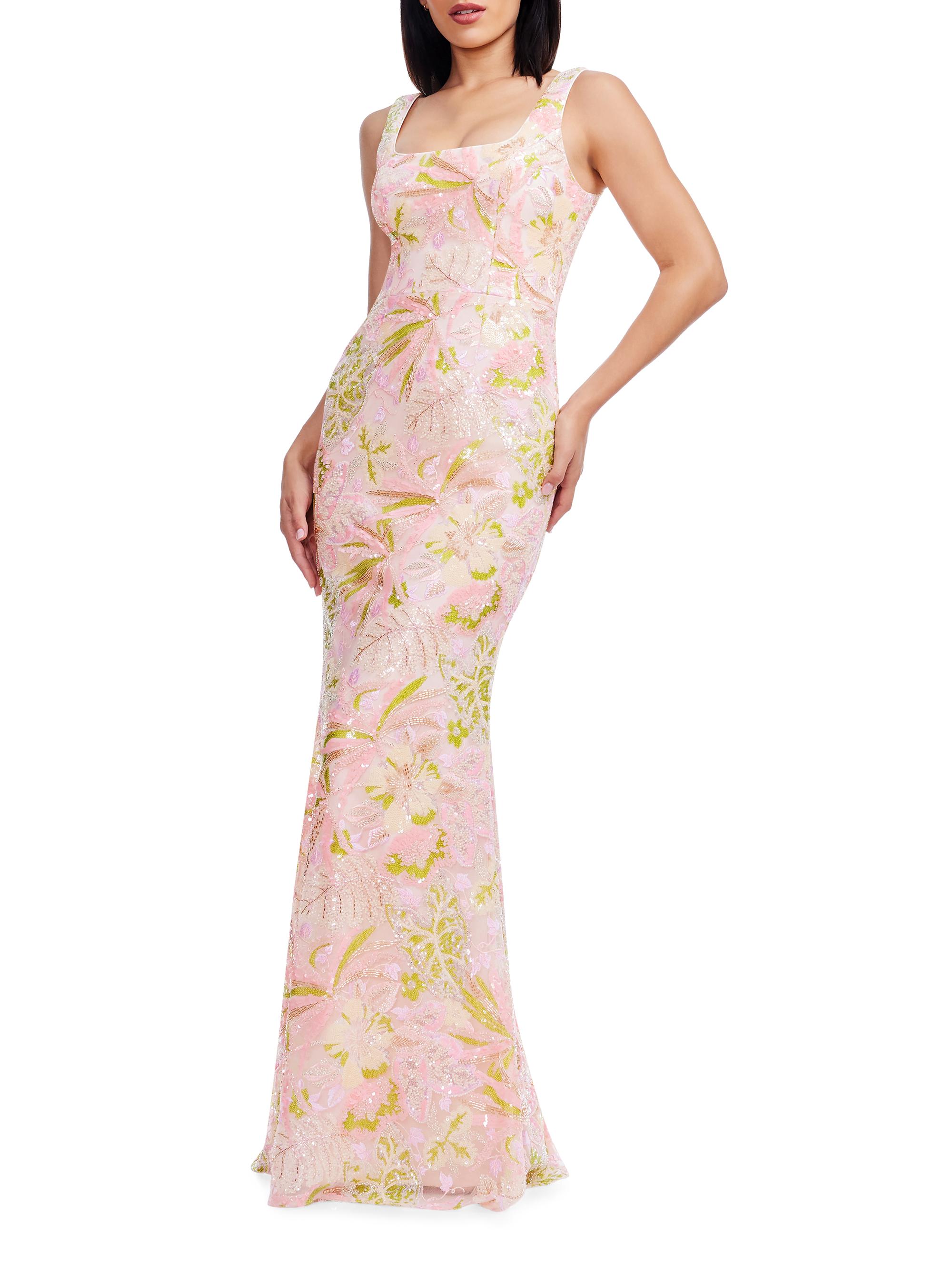 Tyra Embellished Floral Mermaid Gown