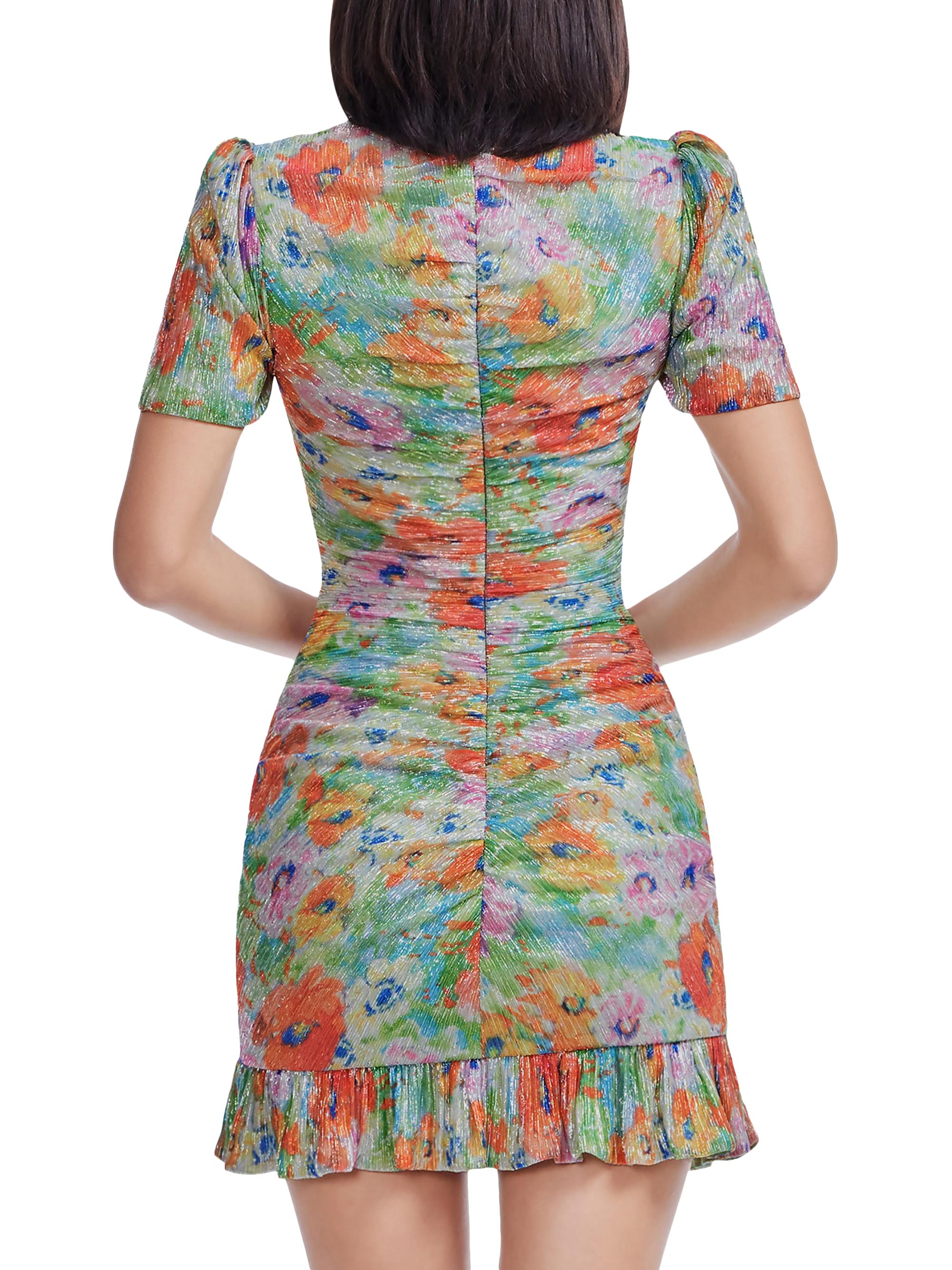 Dress The Population Chandler Ruched Floral Metallic Bodycon Minidress |  Saks Fifth Avenue