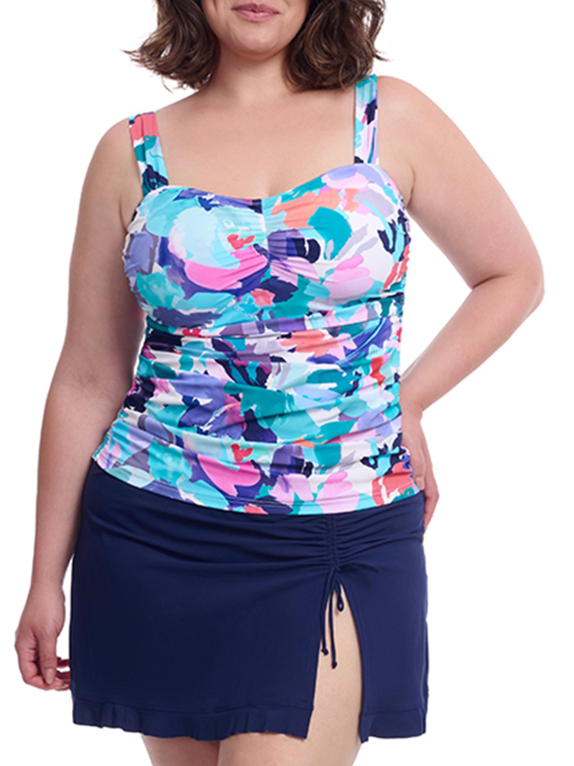 Gottex Swimwear Women's Plus Holi Floral Underwire Tankini Top