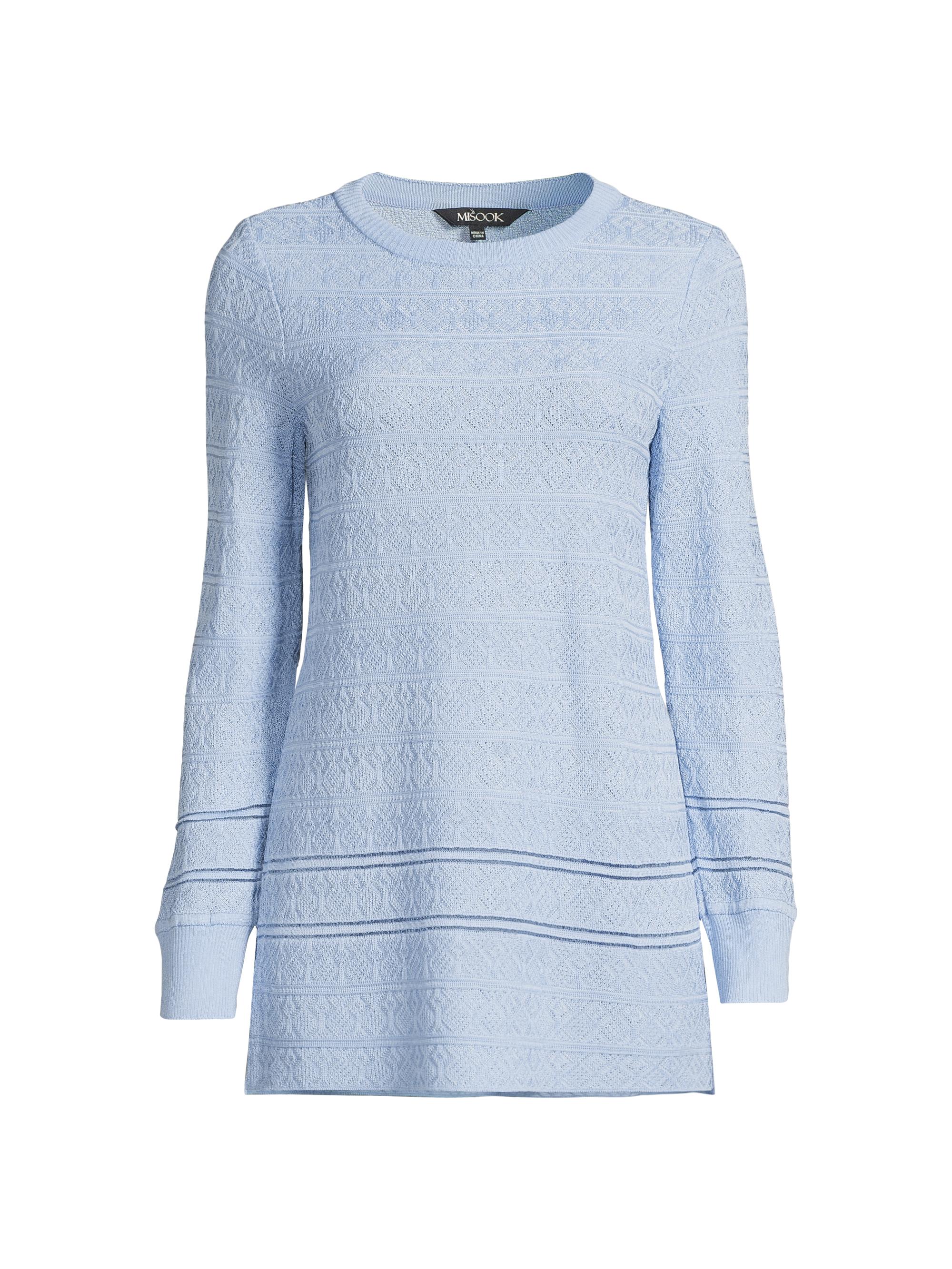 Misook Women's Diamond Pointelle-Knit Tunic - Arctic
