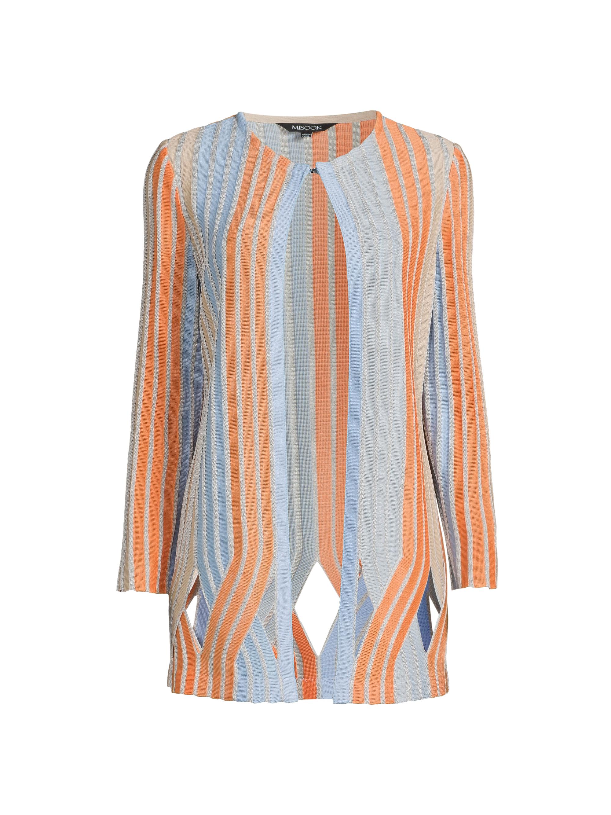 Misook Women's Jewel Neck Knit Jacket - Arctic