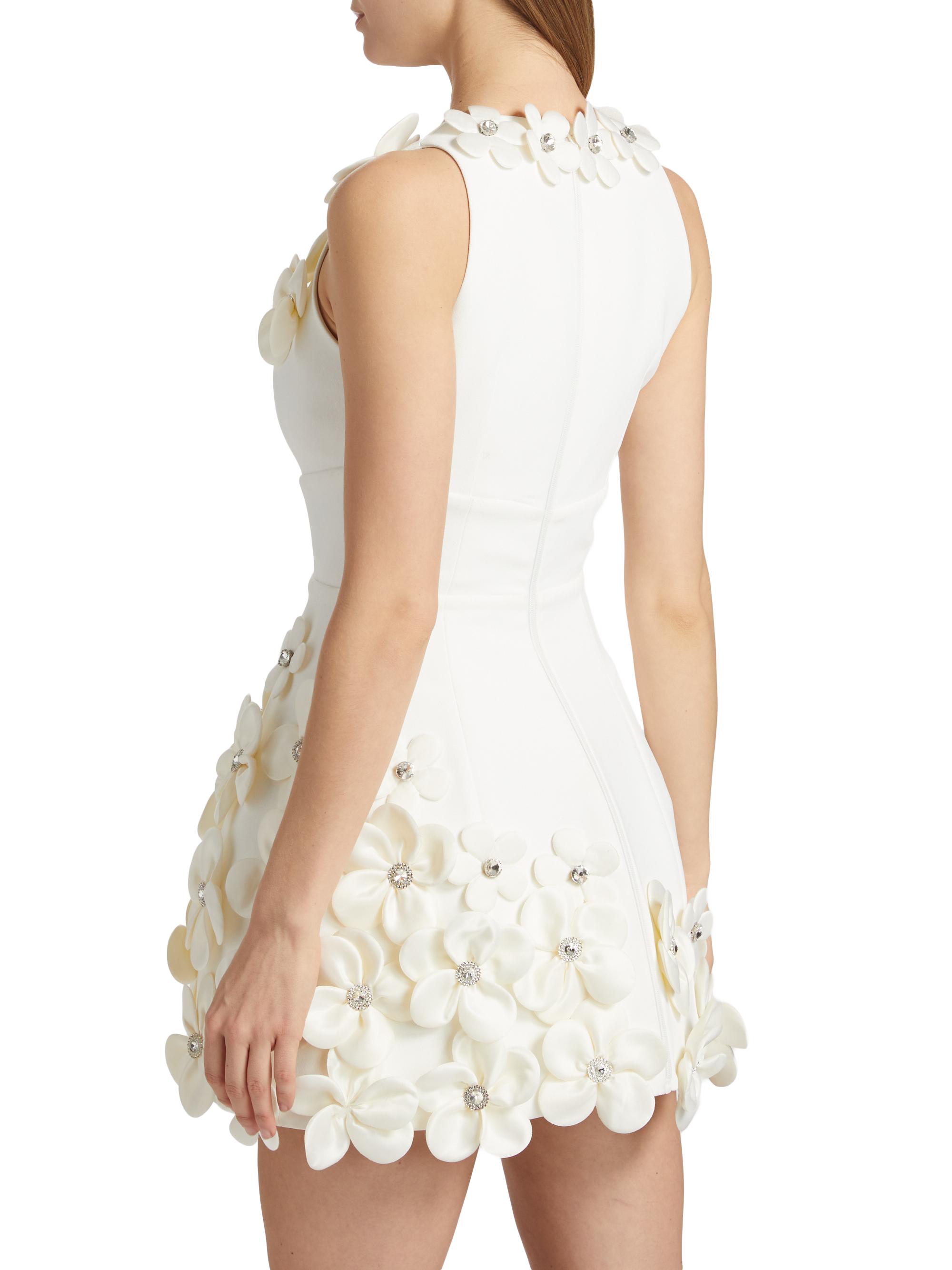 B. STARRY JACKET DRESS 即日発送 Bronx and Banco Estelle Crystal-Embellished Floral-Appliquéd