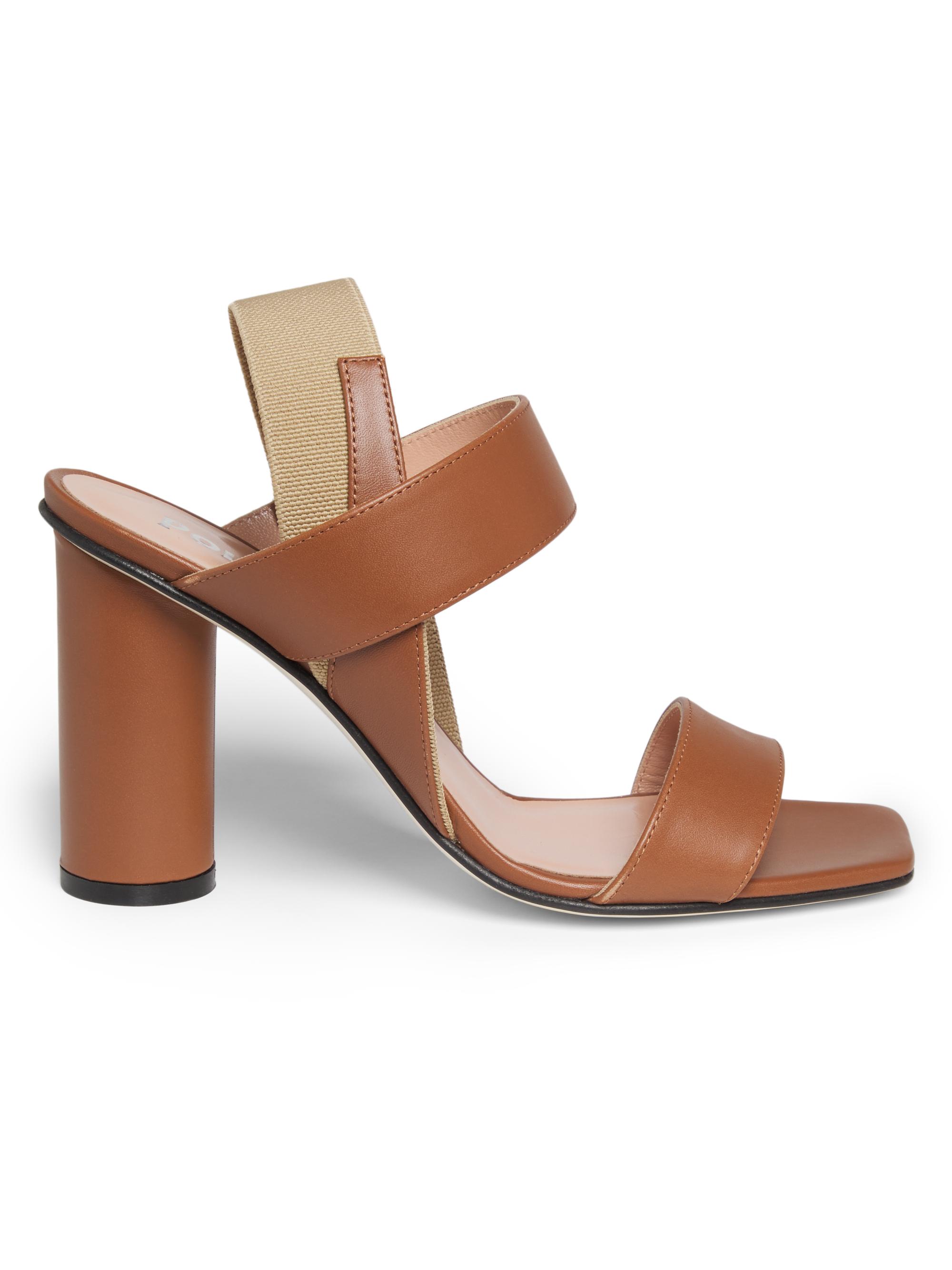 Pollini Women's Leather 85MM Block Heel Sandals - Rodeo