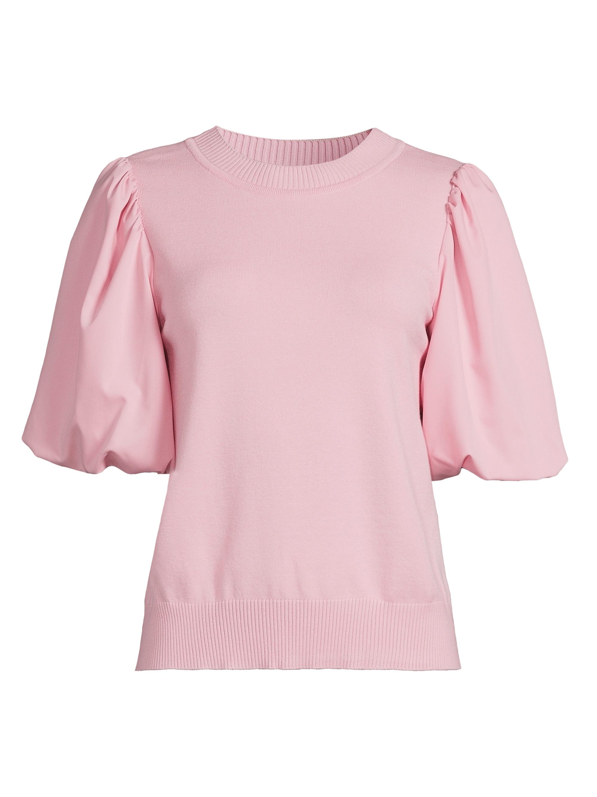 Misook Women's Puff Sleeve Heritage Fit Top - Soft Blush