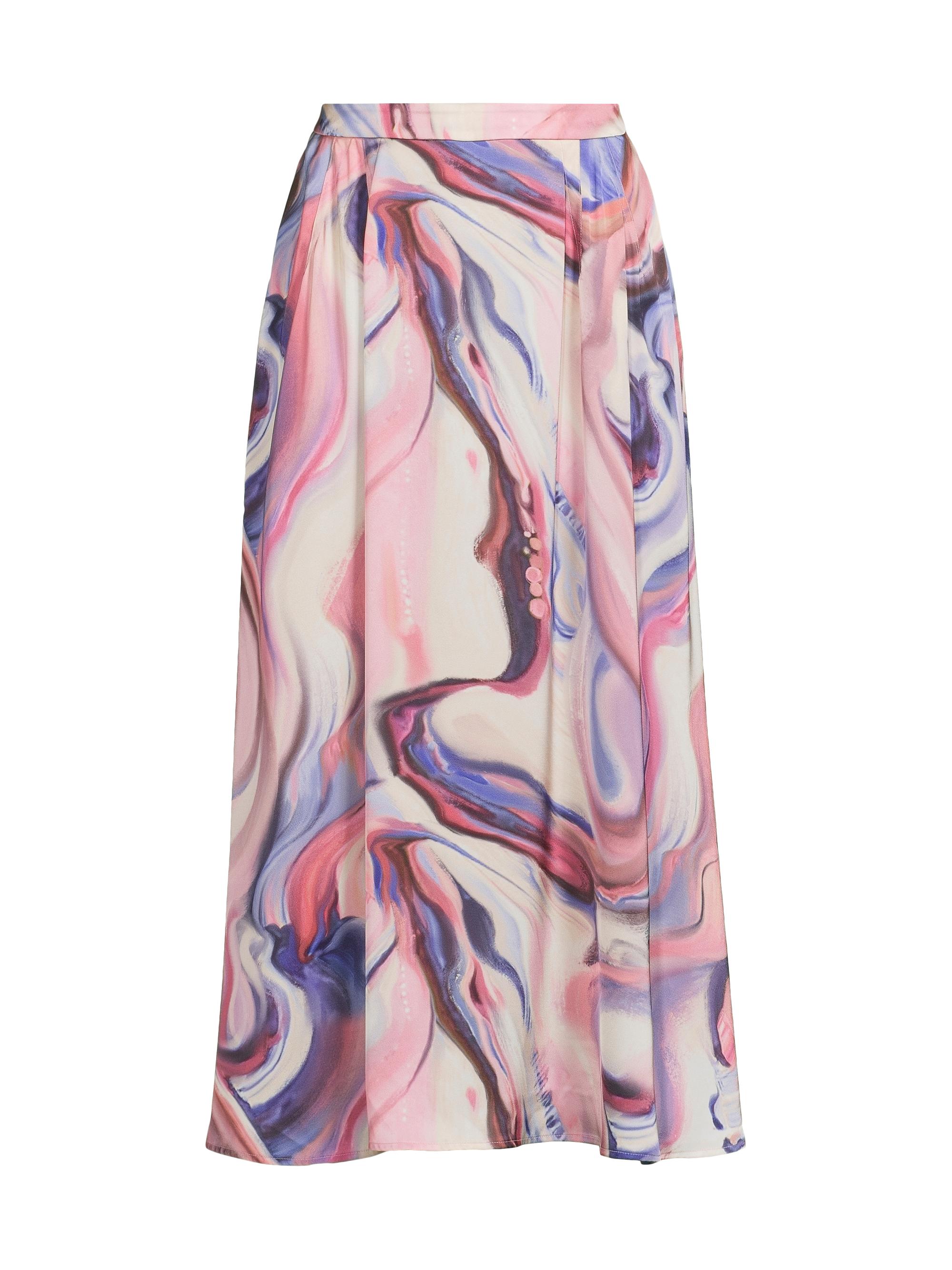 Misook Women's Printed A-line Midi-Skirt - Viola