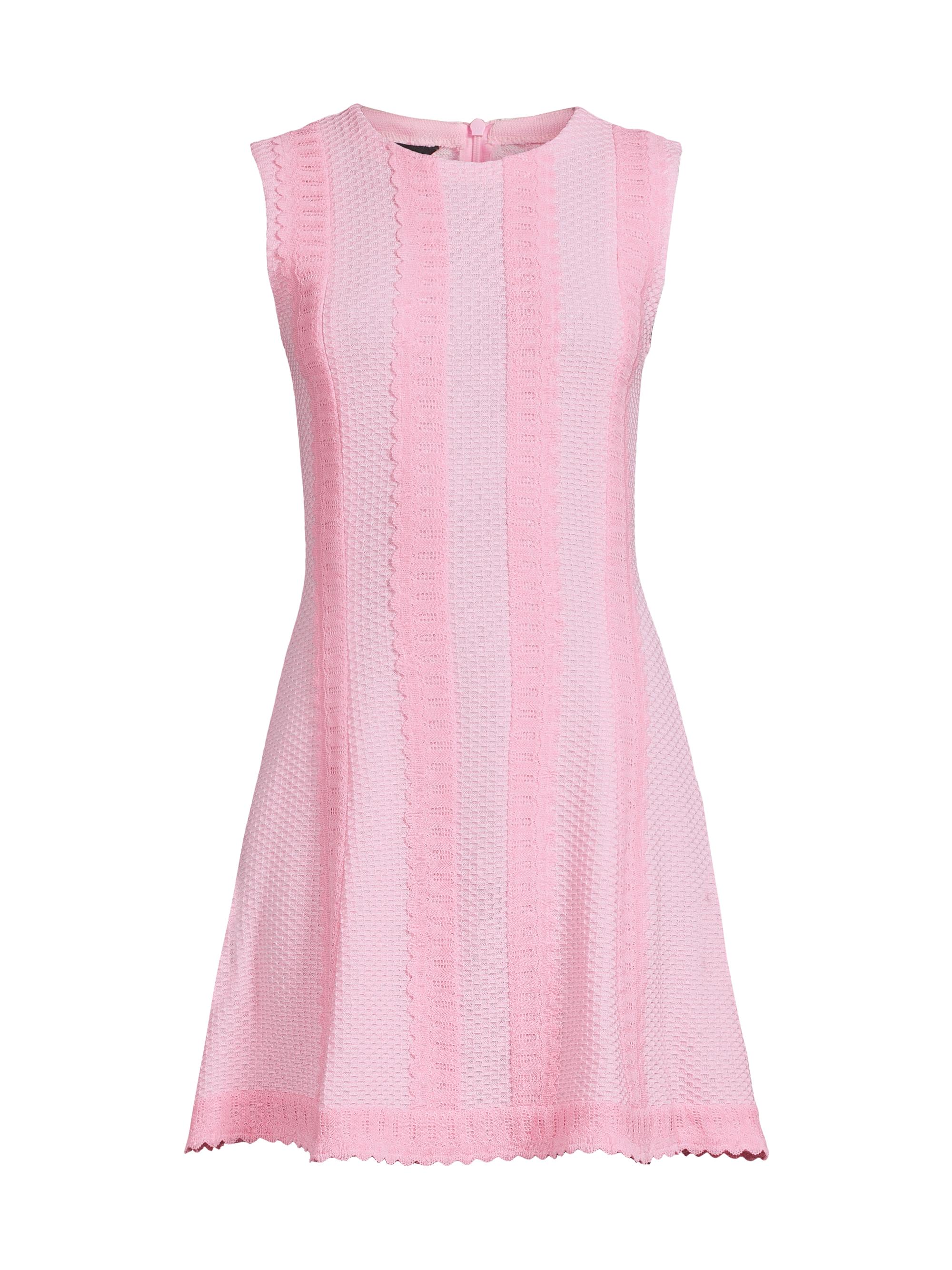 Misook Women's Modern Fit Scallop-Trim A-Line Minidress - Soft Blush