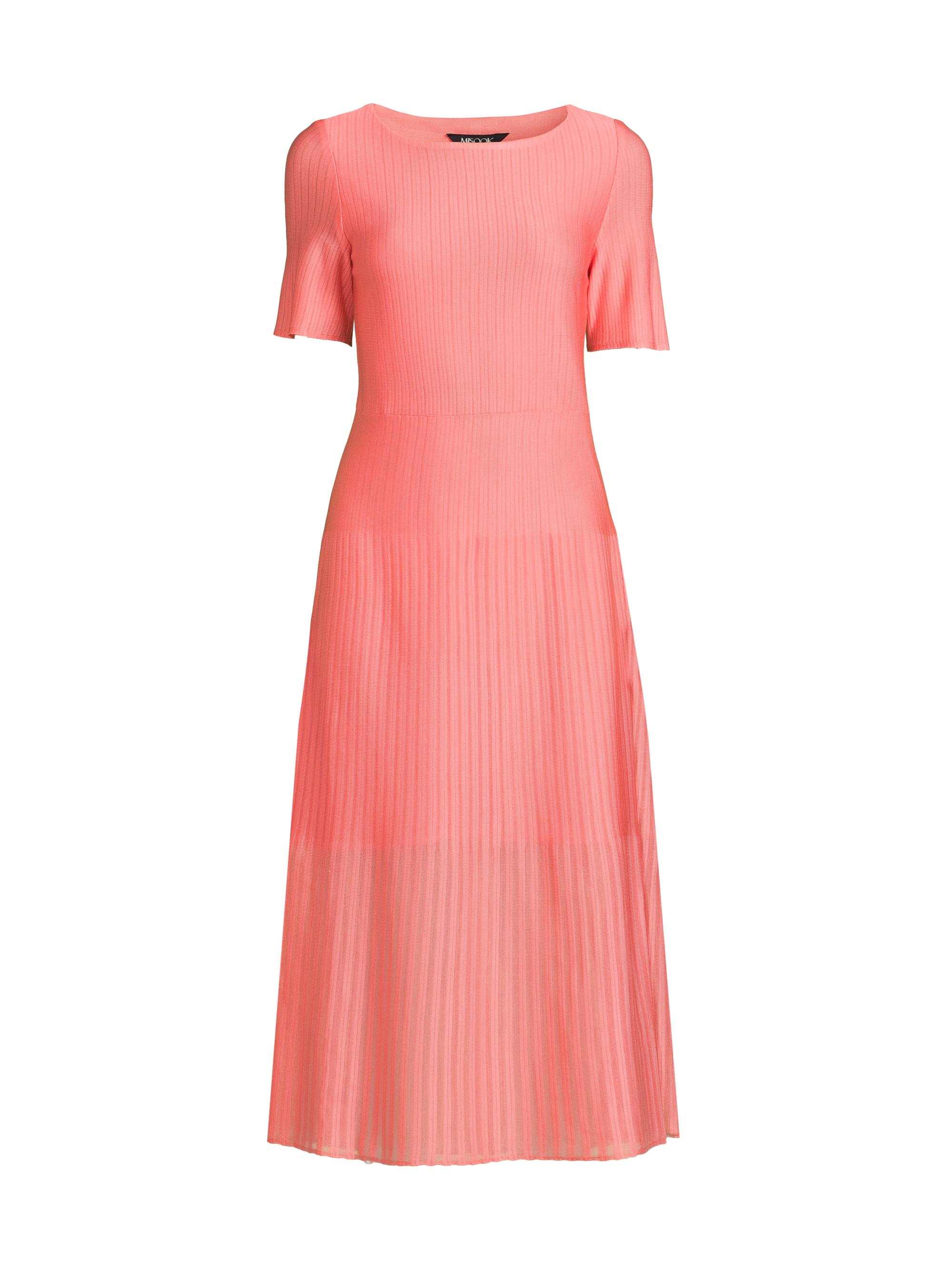 Misook Women's Rib-Knit A-line Midi-Dress - Ocean Coral