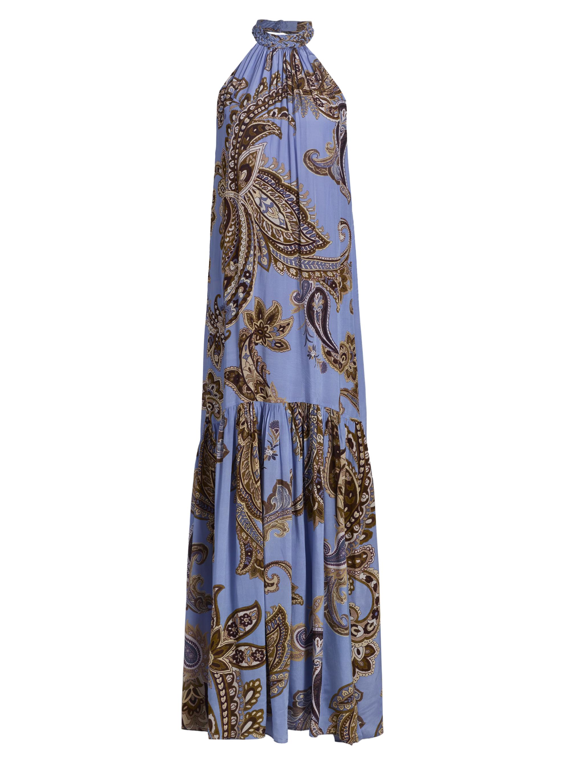 Hemant & Nandita Women's Saya Paisley Sleeveless Maxi Dress - Cornflour Blue