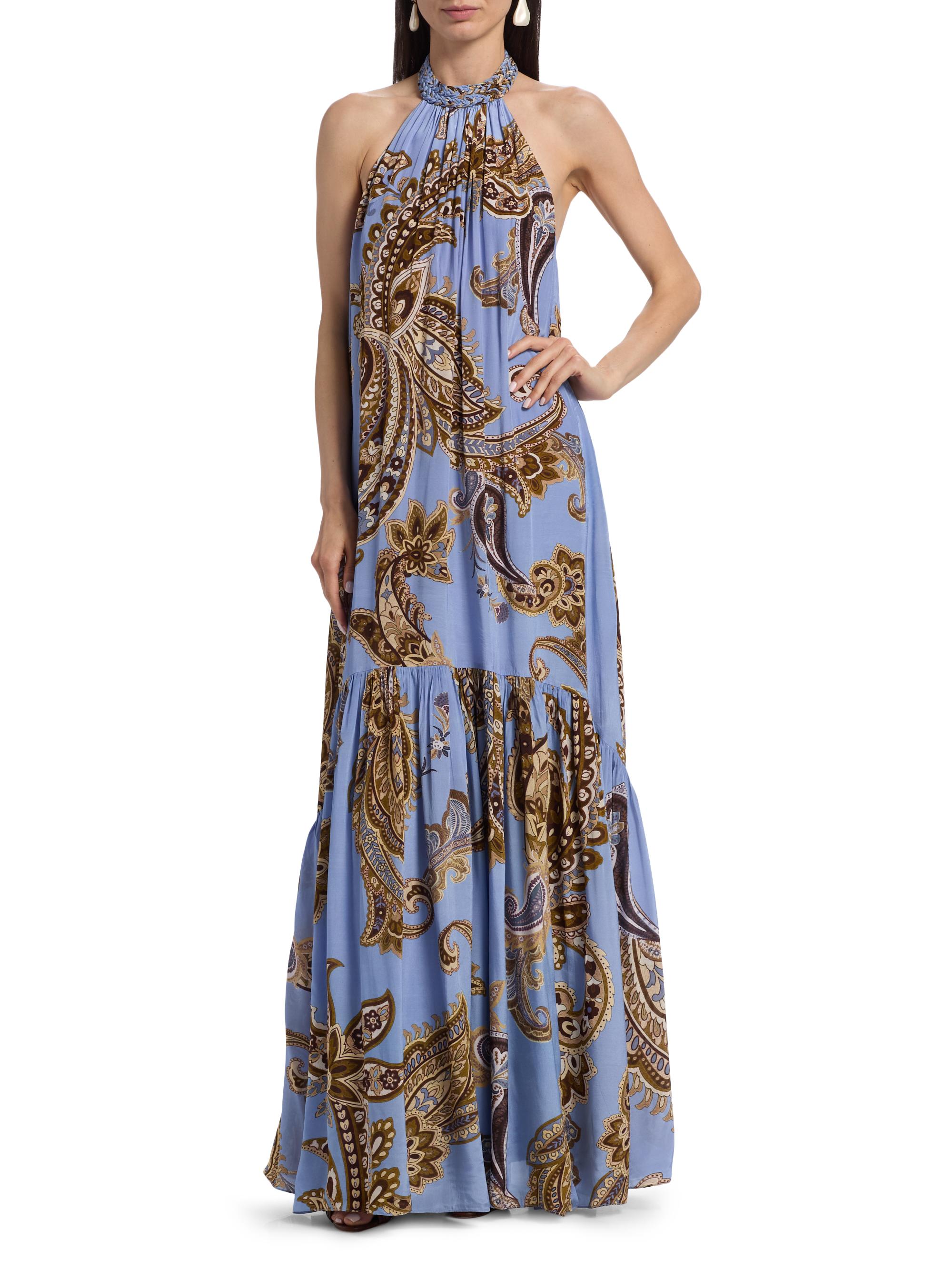 Hemant & Nandita Saya Paisley Sleeveless Maxi Dress | Saks Fifth