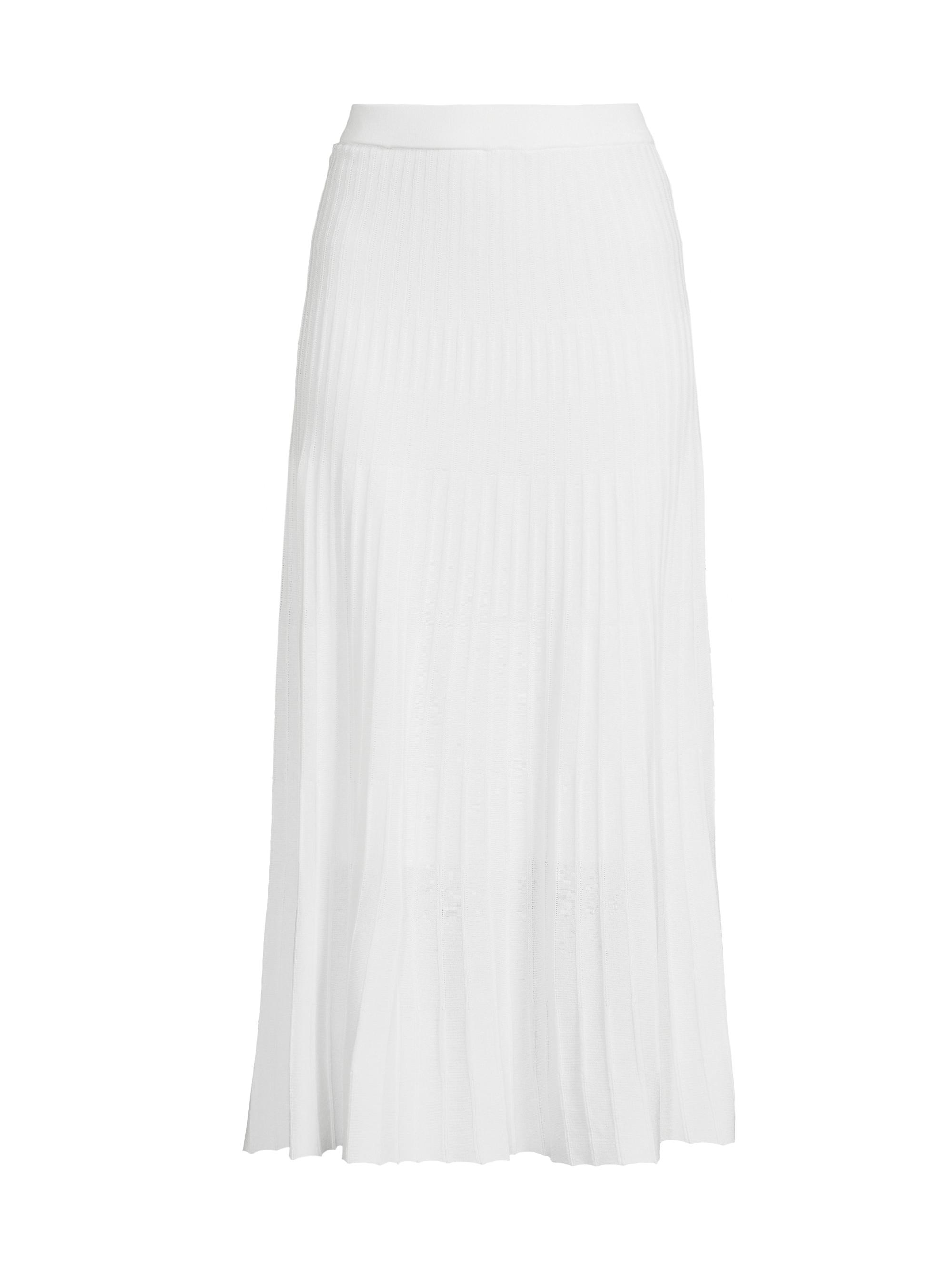 Misook Women's Heritage Fit Accordion-Pleat Midi-Skirt - White