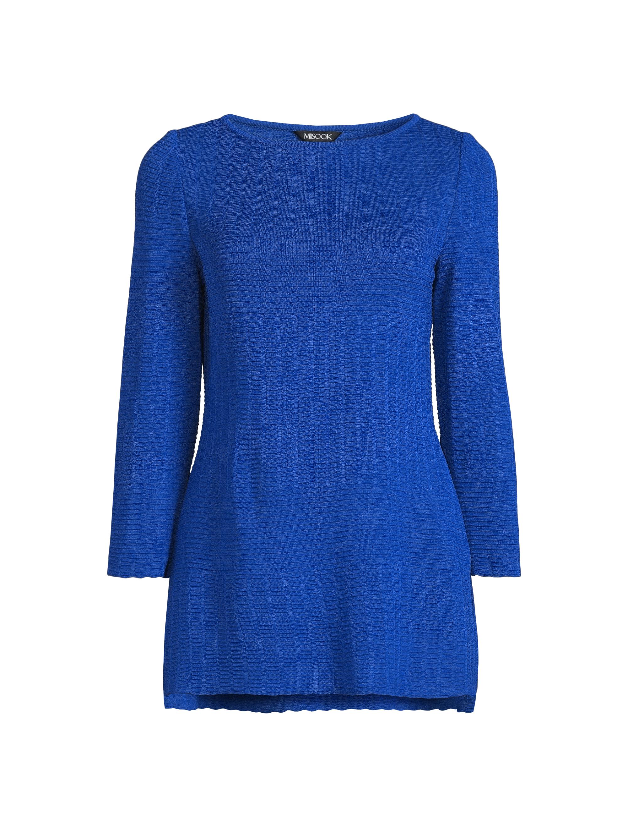 Misook Women's Heritage Fit Knit Tunic Top - Aegean Blue