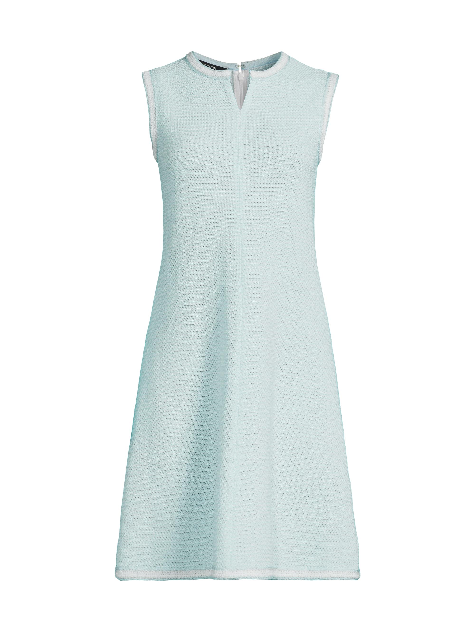Misook Women's Modern Fit Crochet-Knit Knee-Length Dress - Aquatic White