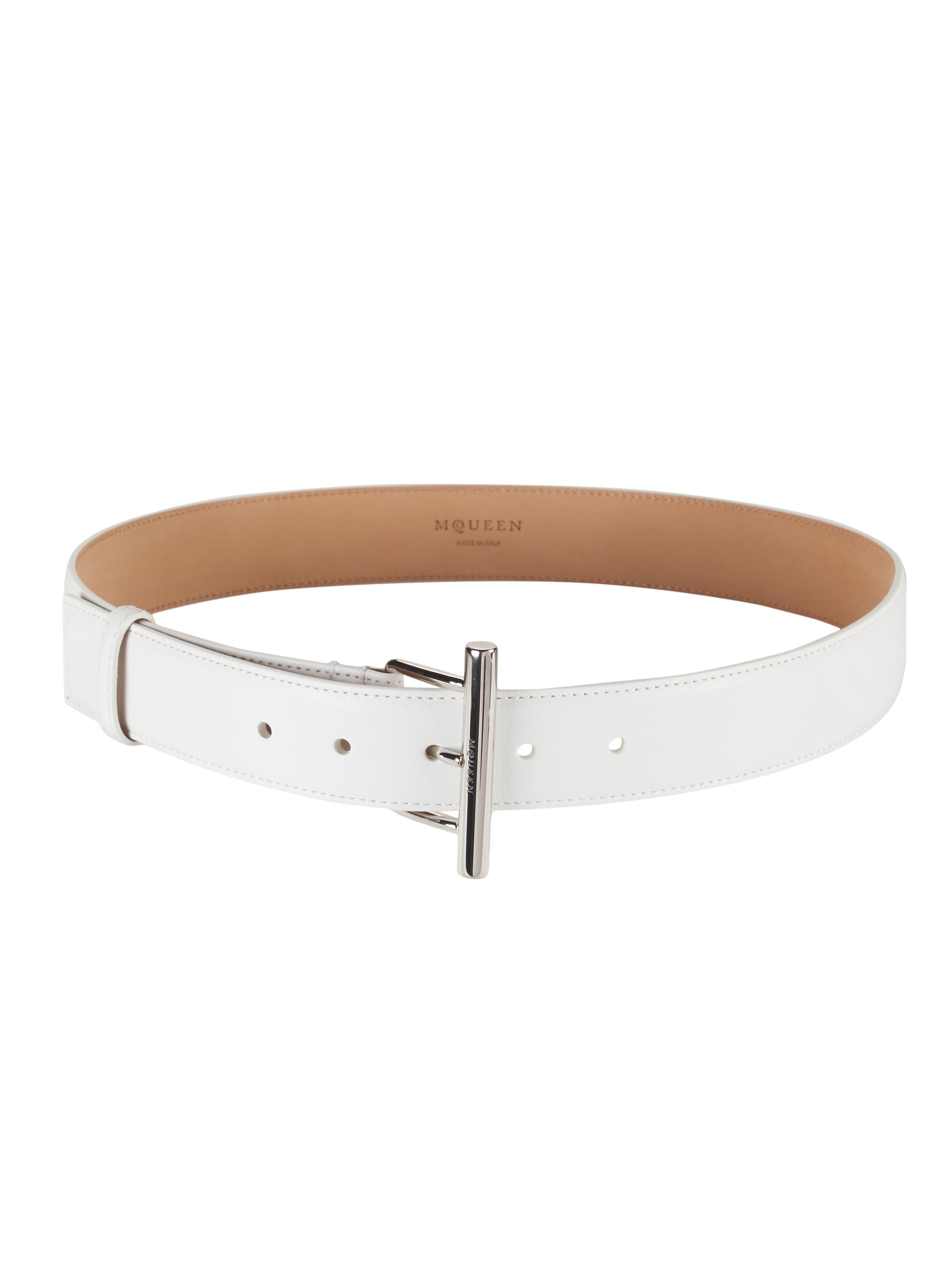 McQueen Women's Sling Leather Belt -  Silver
