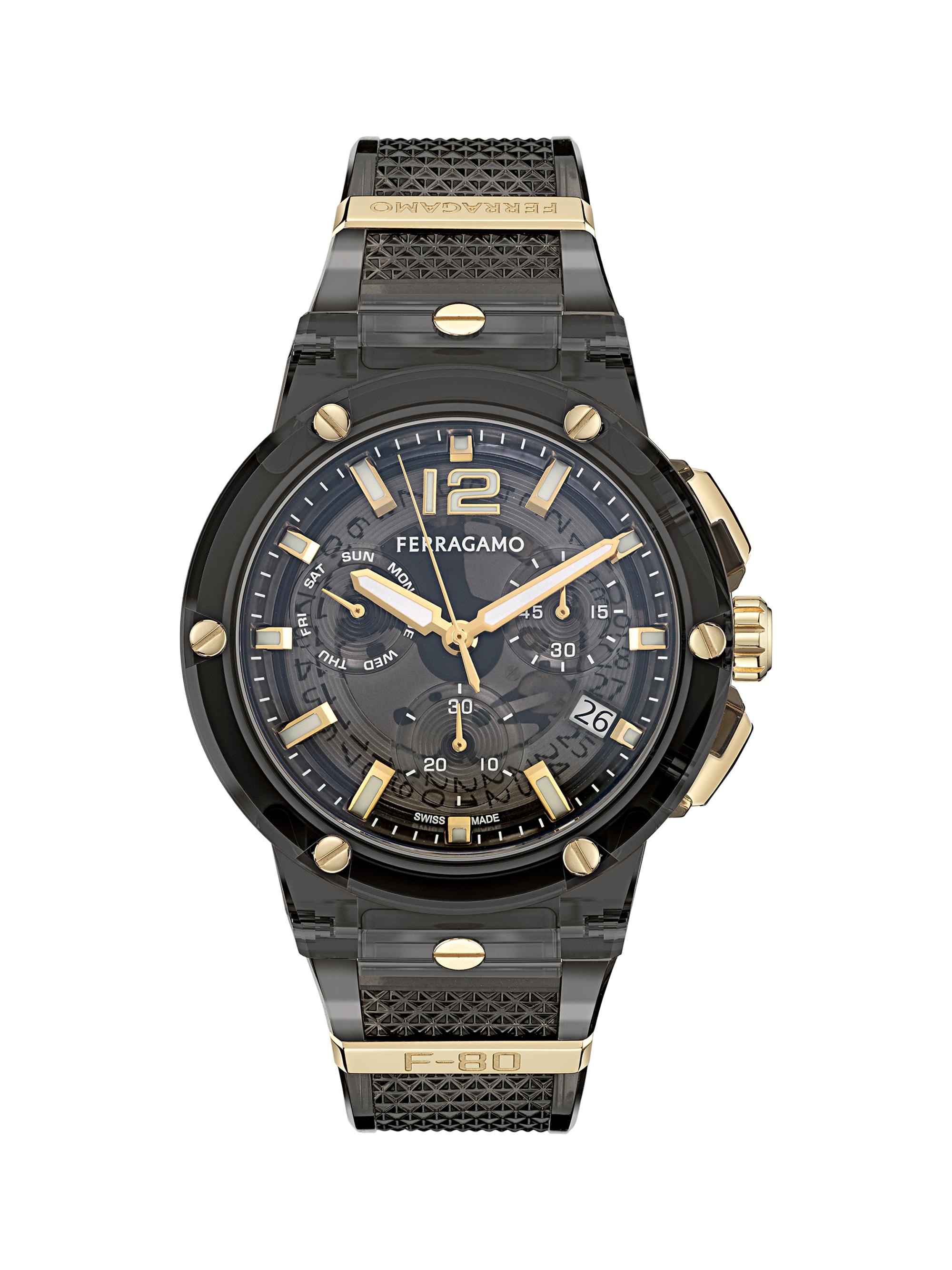 FERRAGAMO Nima Stainless Steel & Silicone Strap Watch/ 46MM | Saks