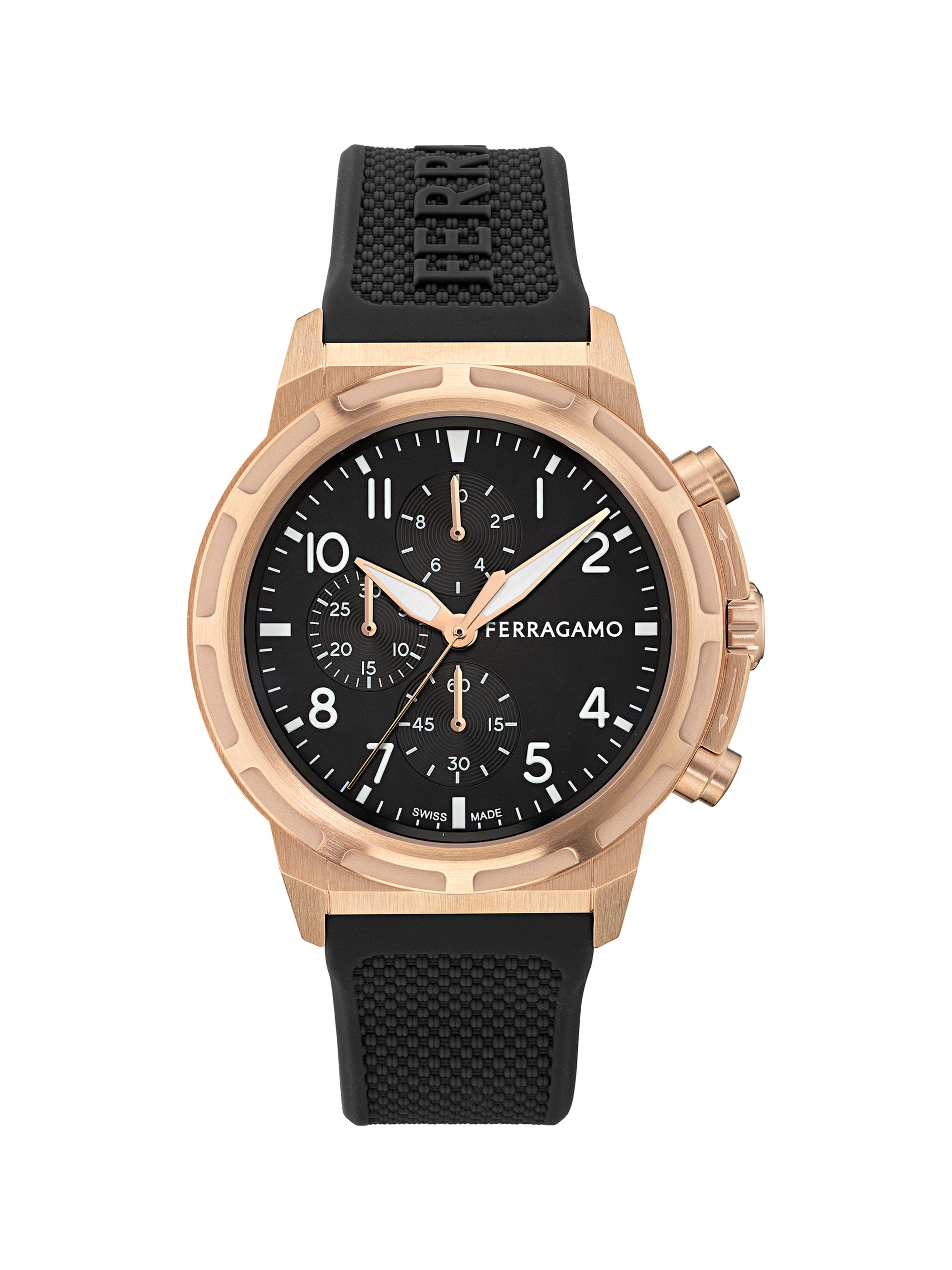 FERRAGAMO Men's Rose Goldtone & Silicone Chronograph Watch/44MM - Rose Gold