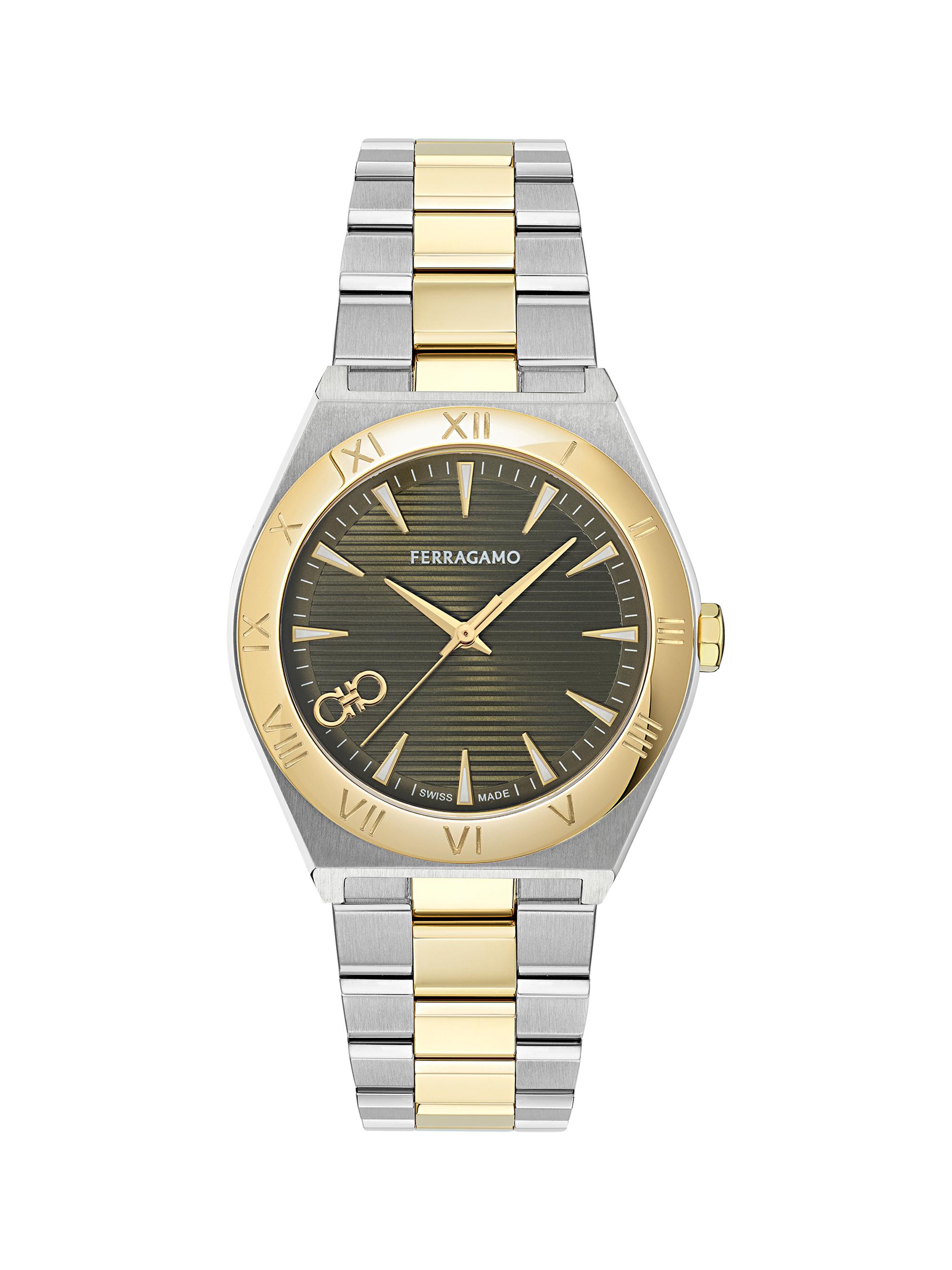 FERRAGAMO Men's Vega Upper East Stainless Steel Bracelet Watch/40MM - Two Tone Green