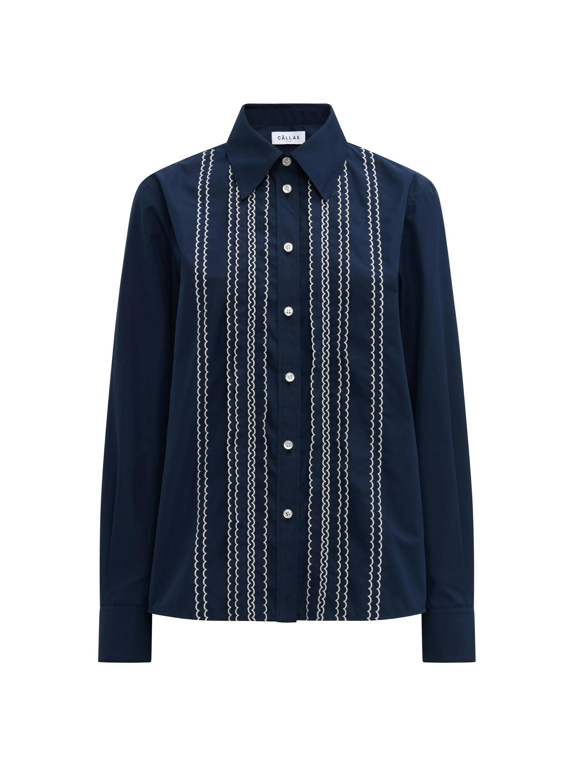 Callas Milano Women's Arletty Embroidered Shirt - Navy