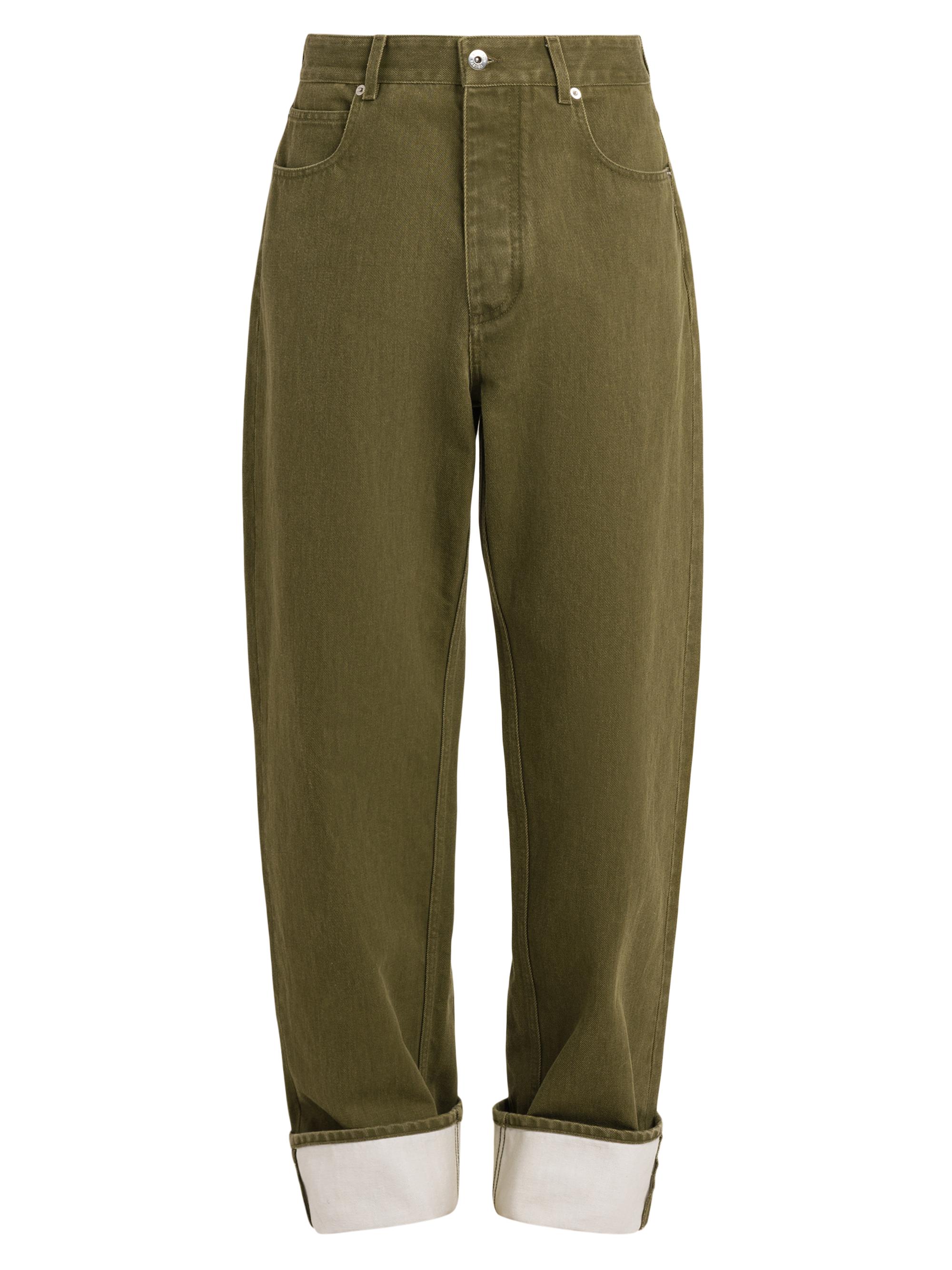 Bottega Veneta Men's Contrast-Hem Wide-Leg Jeans - Caper Stone Washed