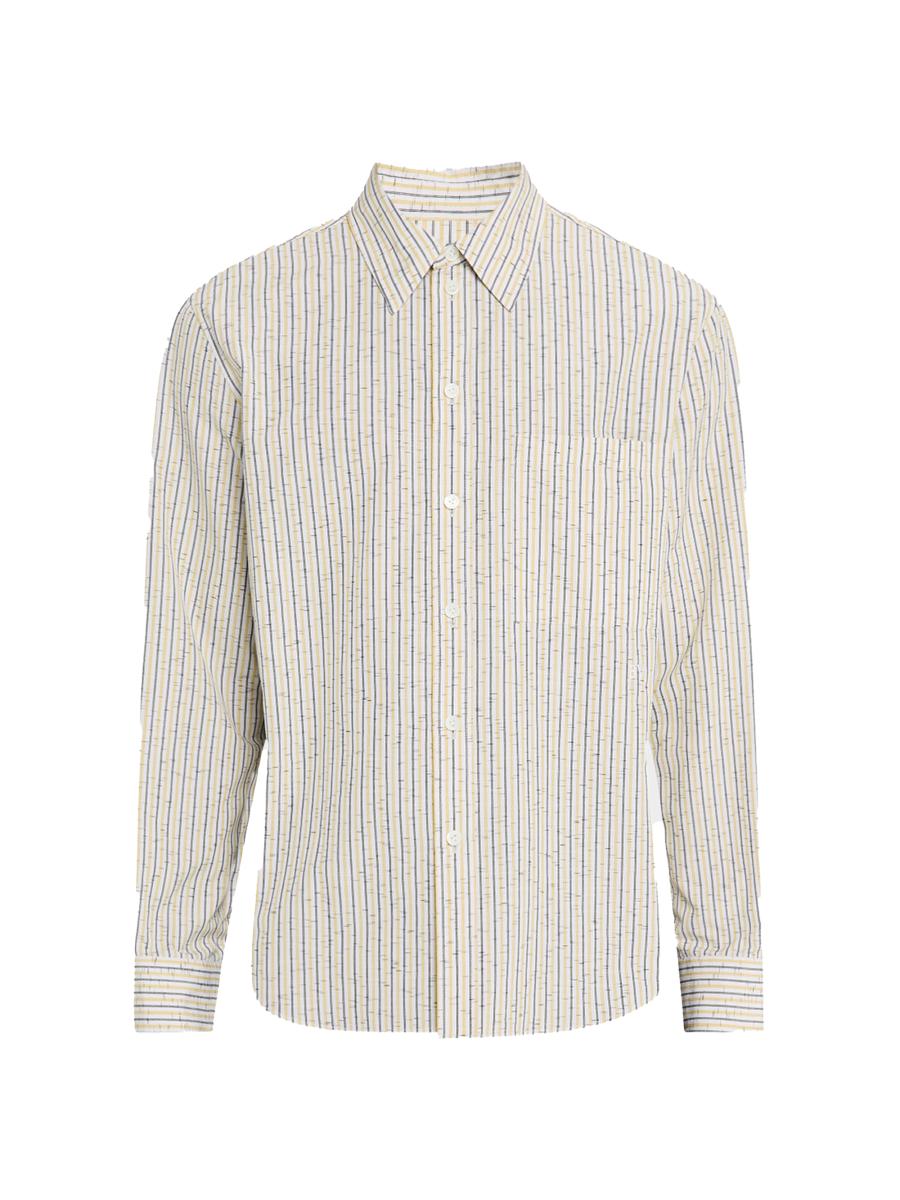Bottega Veneta Striped Cotton-Linen Blend Long-Sleeve Shirt | Saks