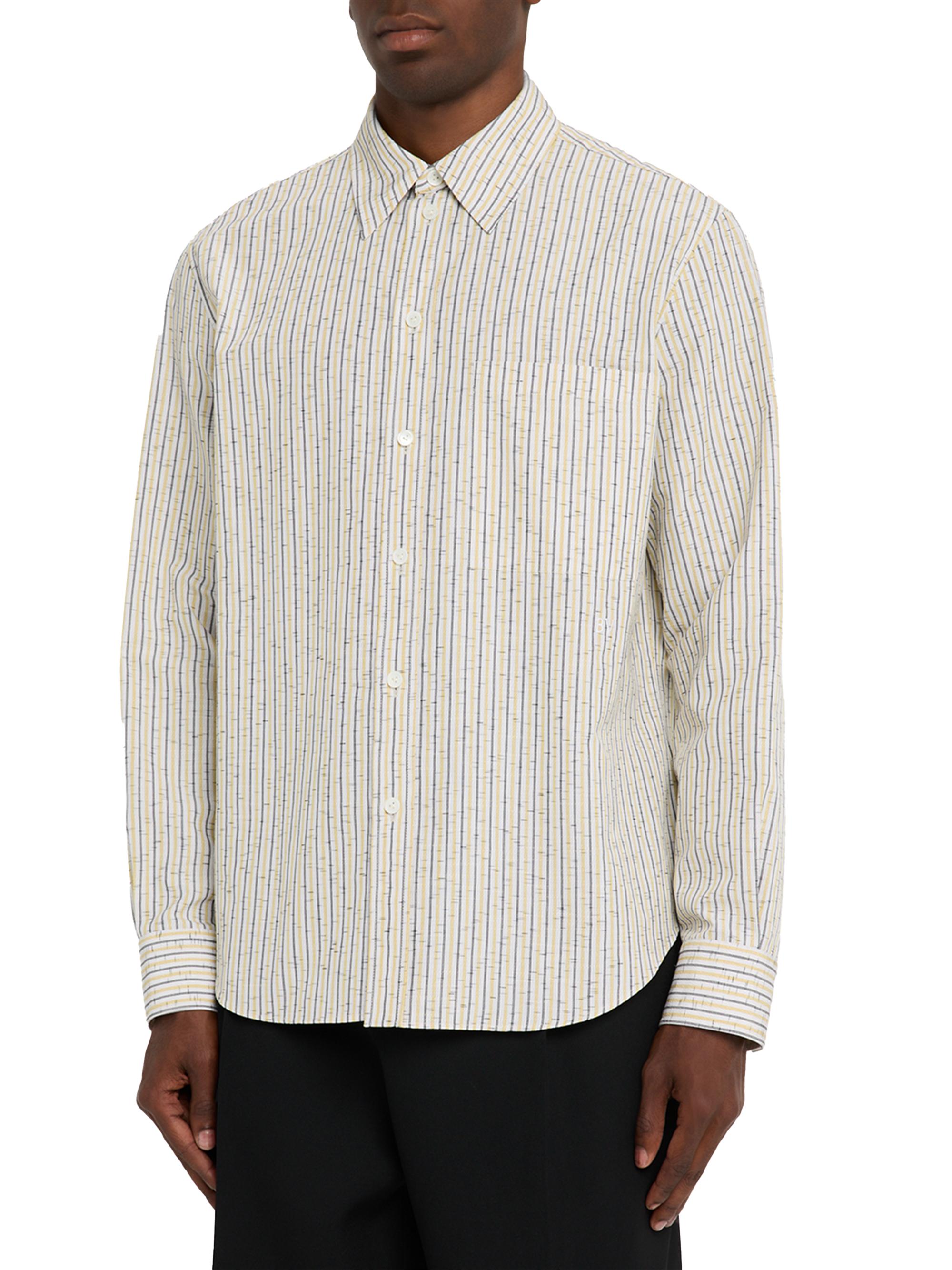 Bottega Veneta Striped Cotton-Linen Blend Long-Sleeve Shirt | Saks