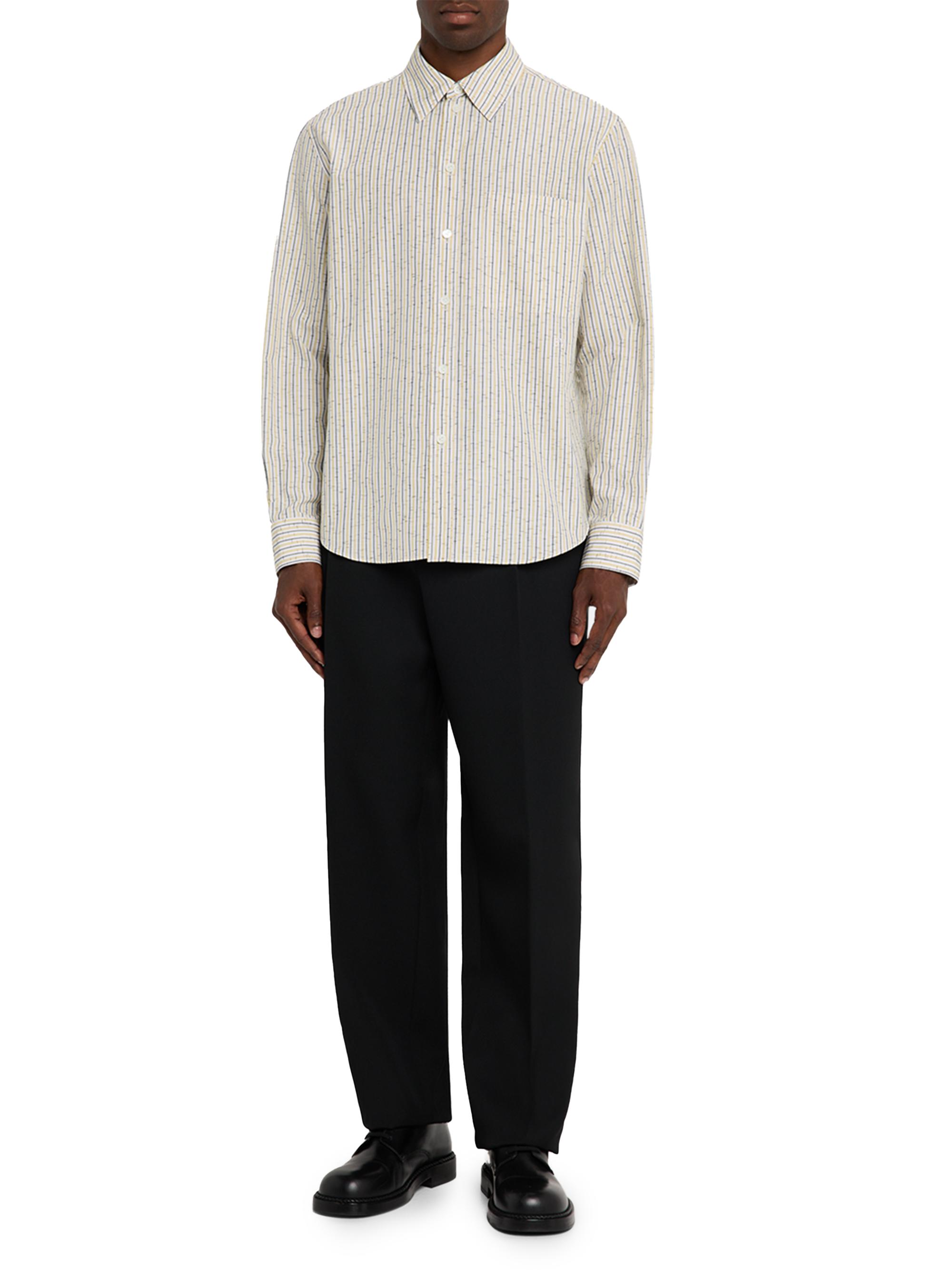Bottega Veneta Striped Cotton-Linen Blend Long-Sleeve Shirt | Saks