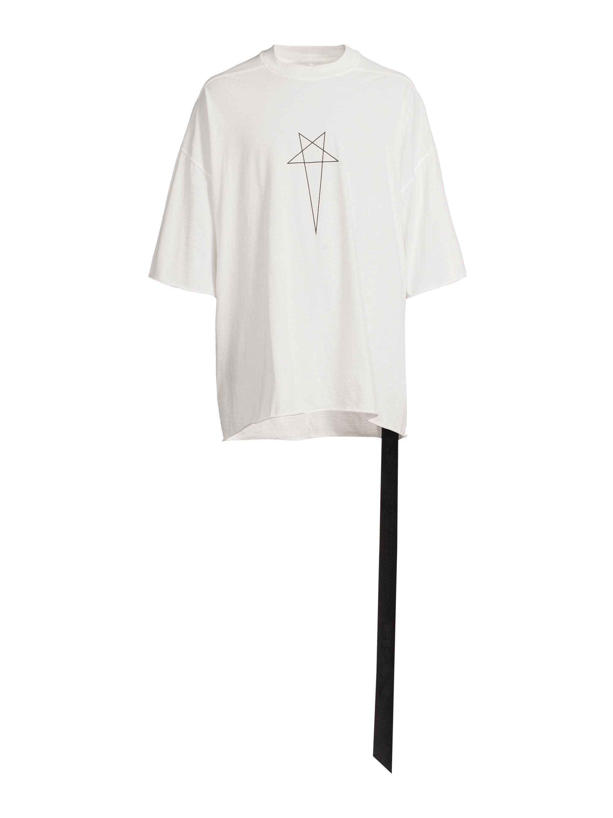 DRKSHDW by Rick Owens Men's Tommy Oversized Cotton Crewneck T-Shirt - Milk Black