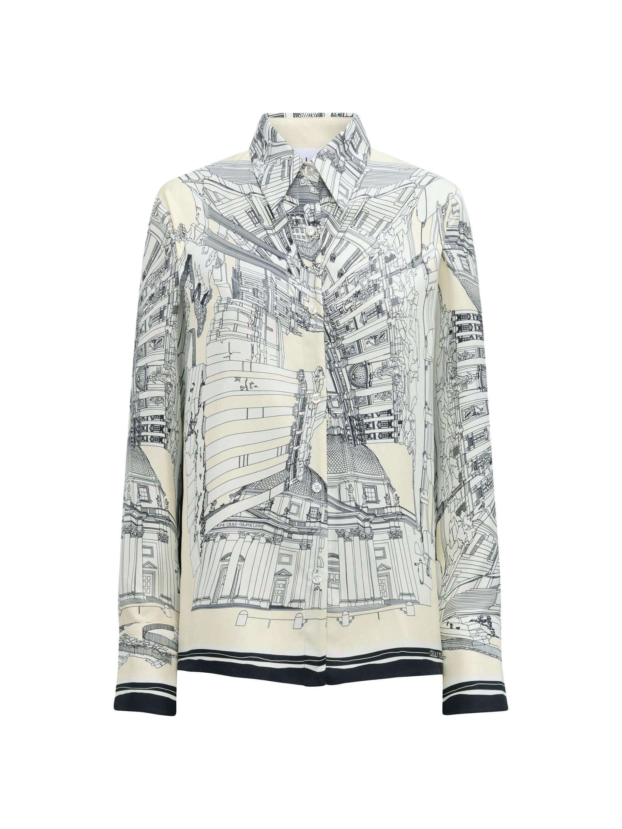 Callas Milano Women's Cameron Rome Scarf Shirt - White | Thumbnail 5