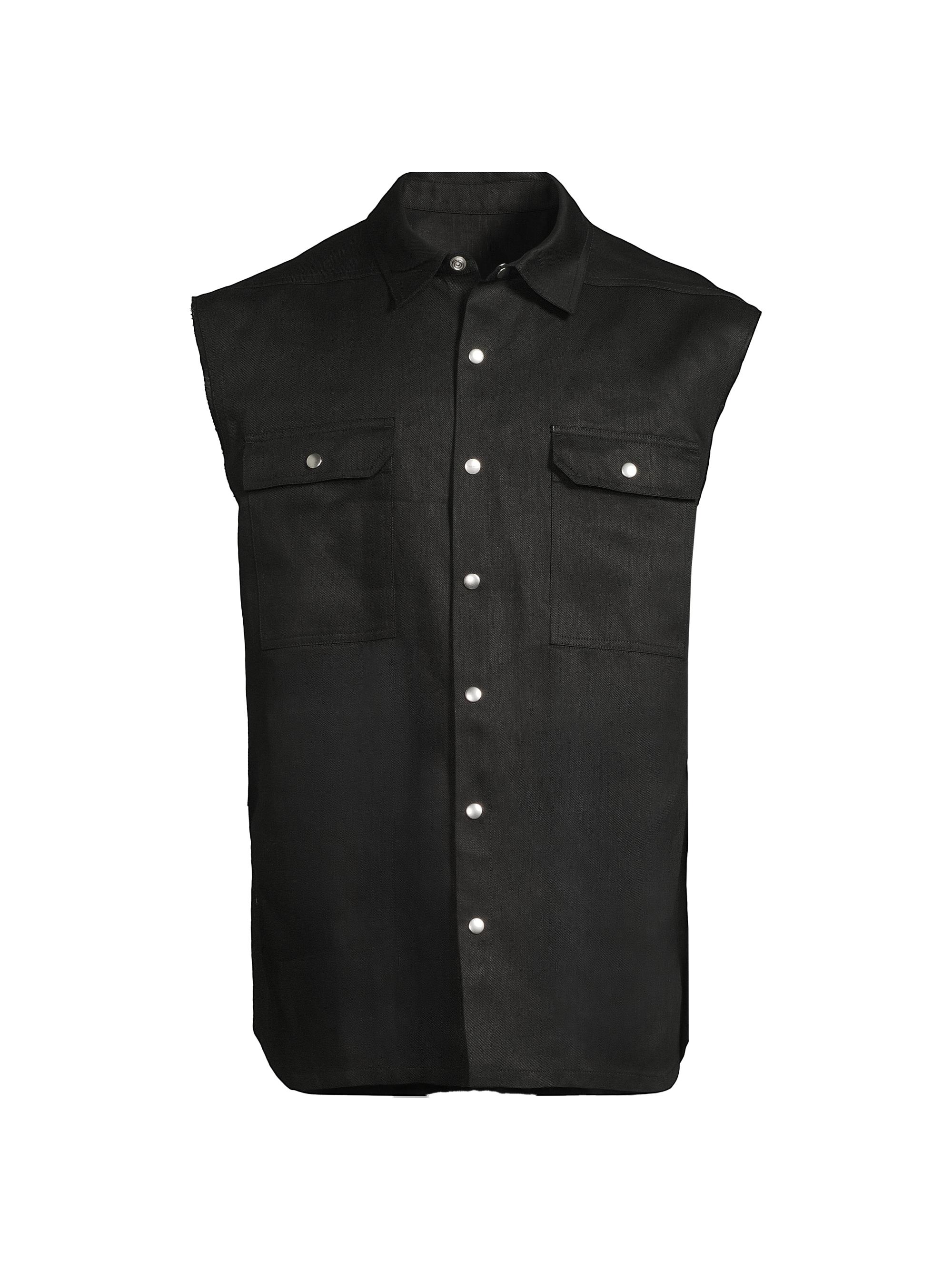 Rick Owens Men's Oversized Linen Vest - Black
