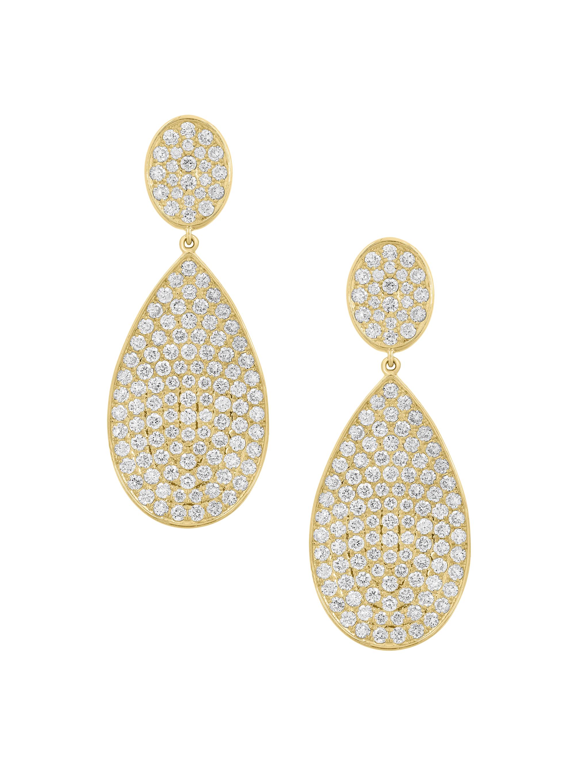 Saks Fifth Avenue Collection Women's 14K Yellow Gold & 6.39 TCW Lab-Grown Diamond Drop Earrings - Yellow Gold