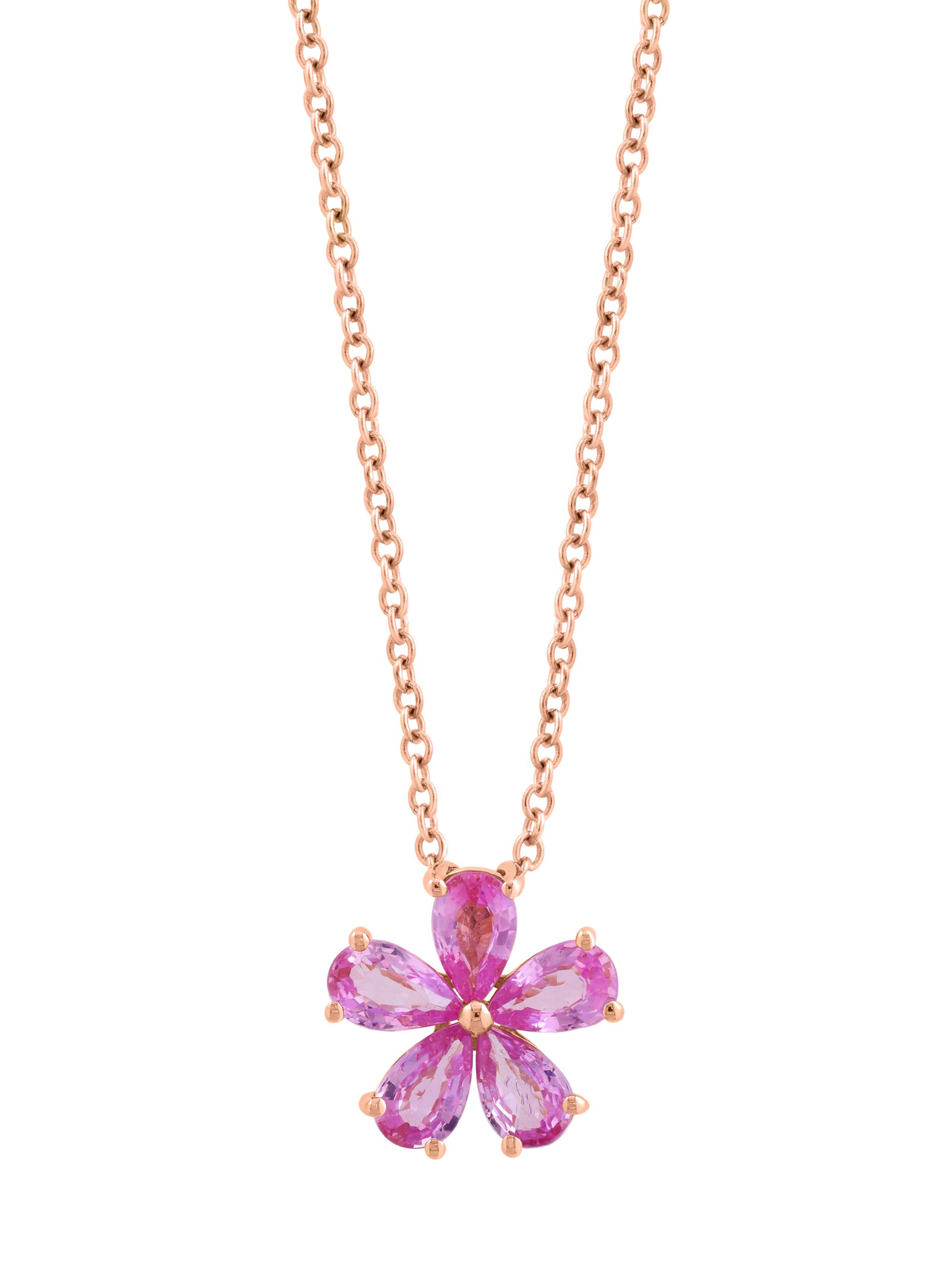 Saks Fifth Avenue Collection Women's 14K Rose Gold & Pink Sapphire Pendant Necklace - Rose Gold