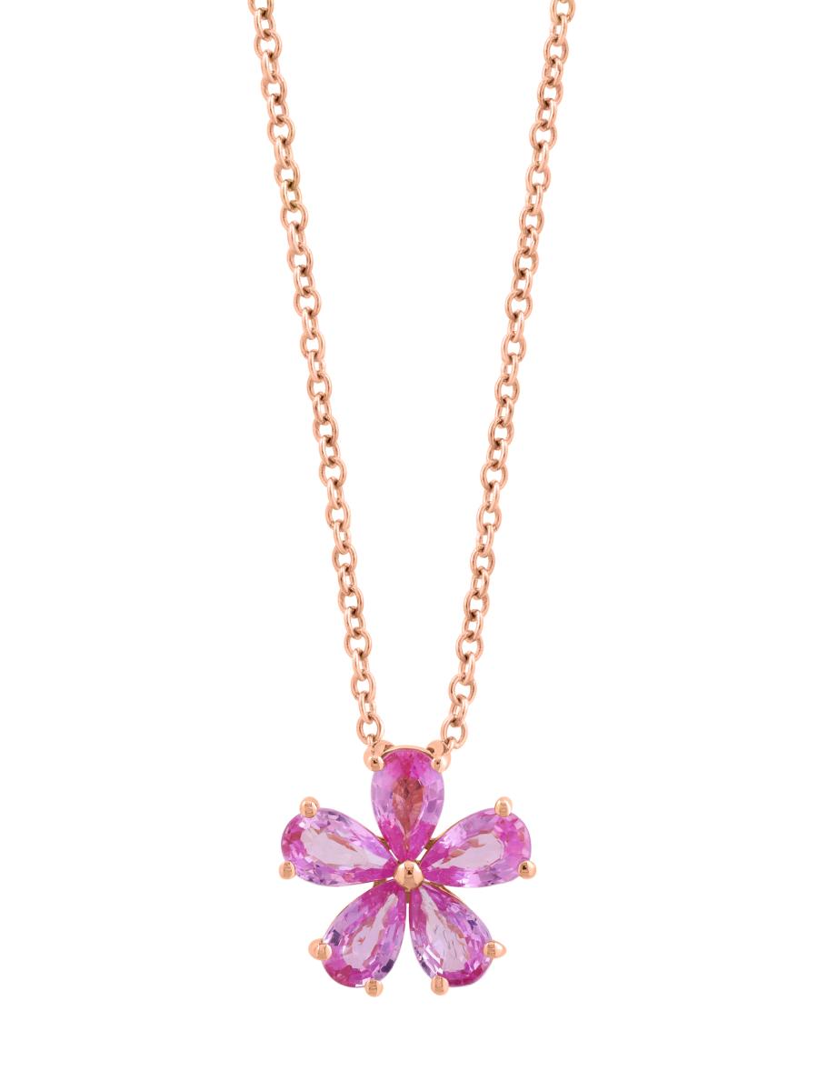 Saks Fifth Avenue Women's 14k Rose Gold & Pink Sapphire Pendant Necklace