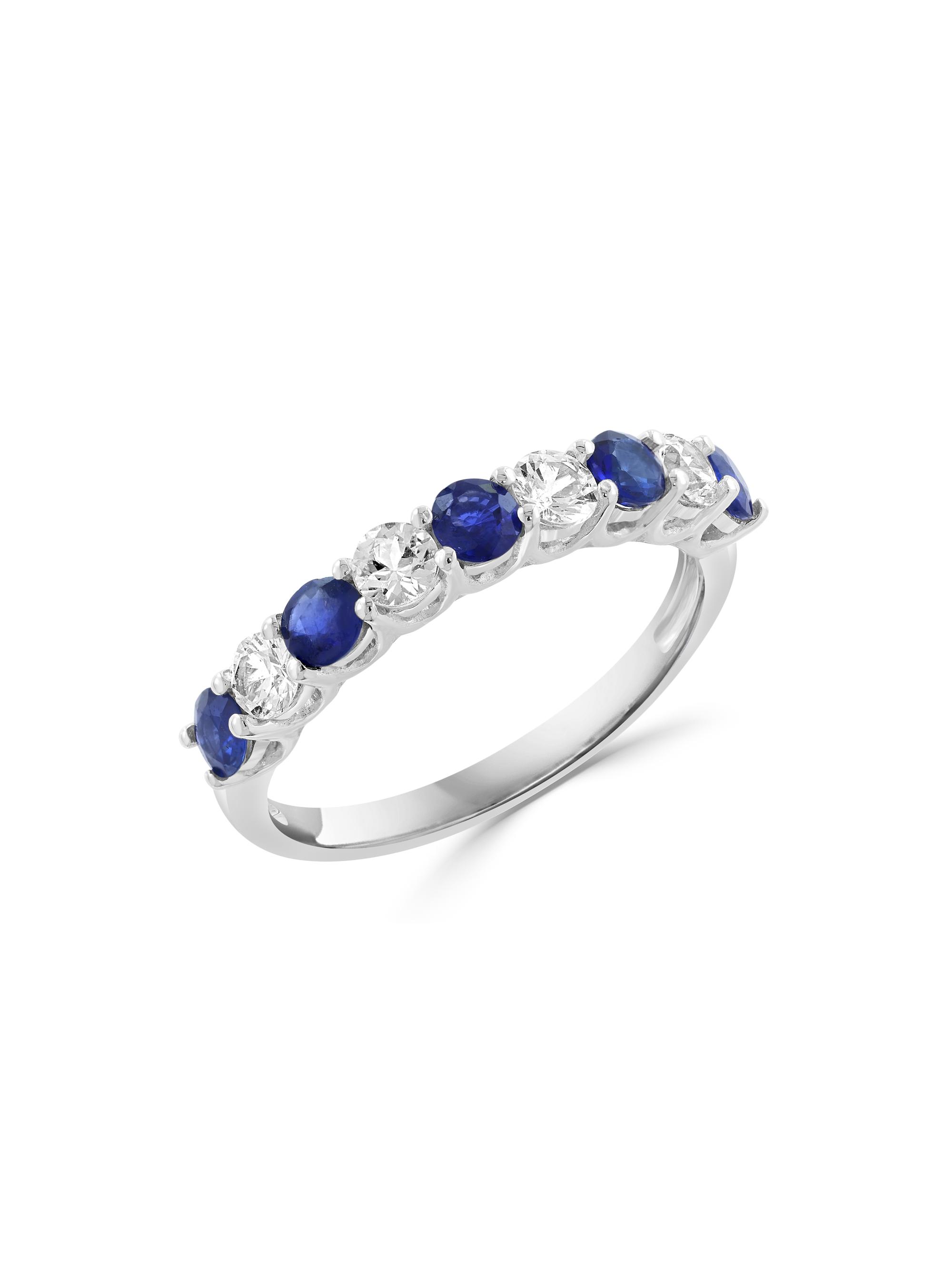 Saks Fifth Avenue Collection Women's 14K White Gold, Blue Sapphire & 0.39 TCW Diamond Ring - White Gold