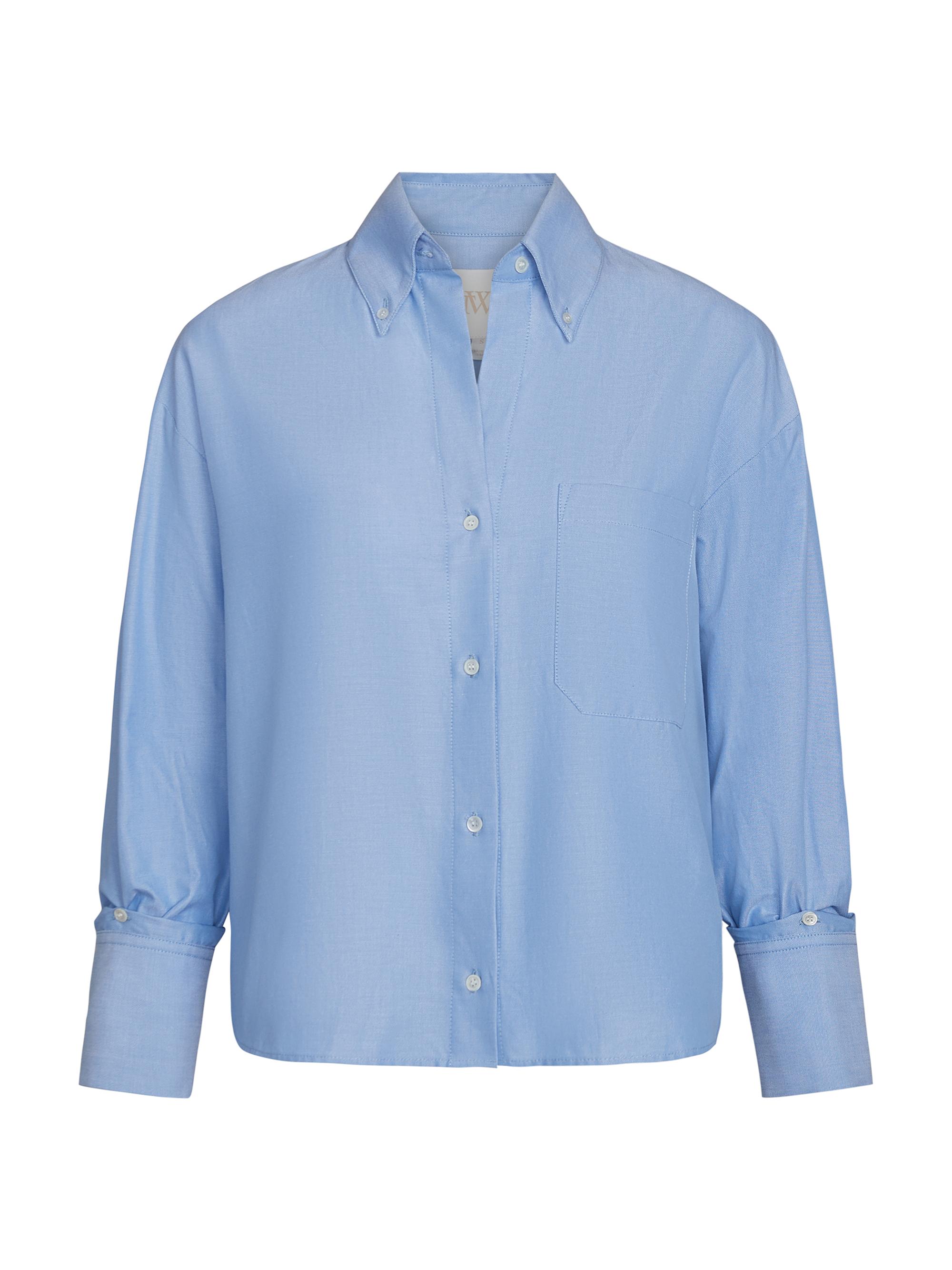 TWP Women's J. D. Oxford Cotton Button-Front Shirt - Blue