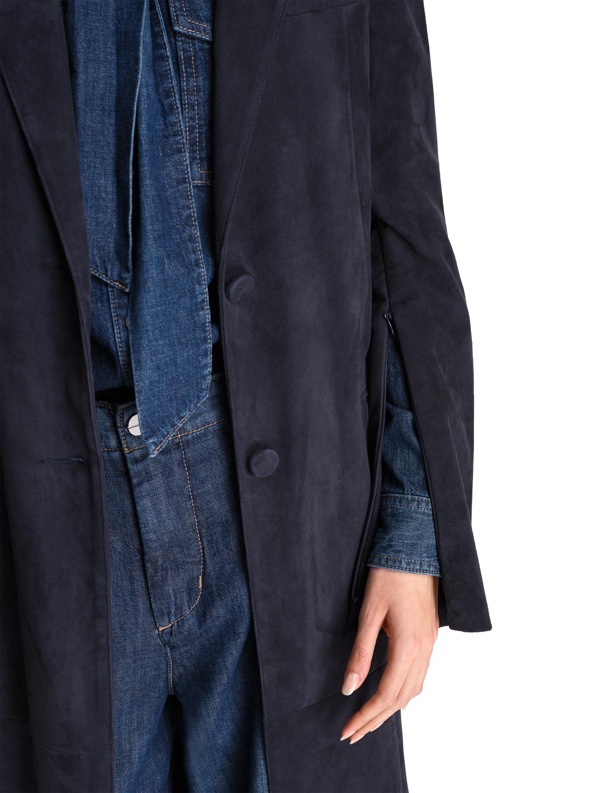 【M】OVY Waterproof Calf Leather Car Coat Foxy Leather Coat w/ Fox Fur In Emerald Green - ZCRAVE